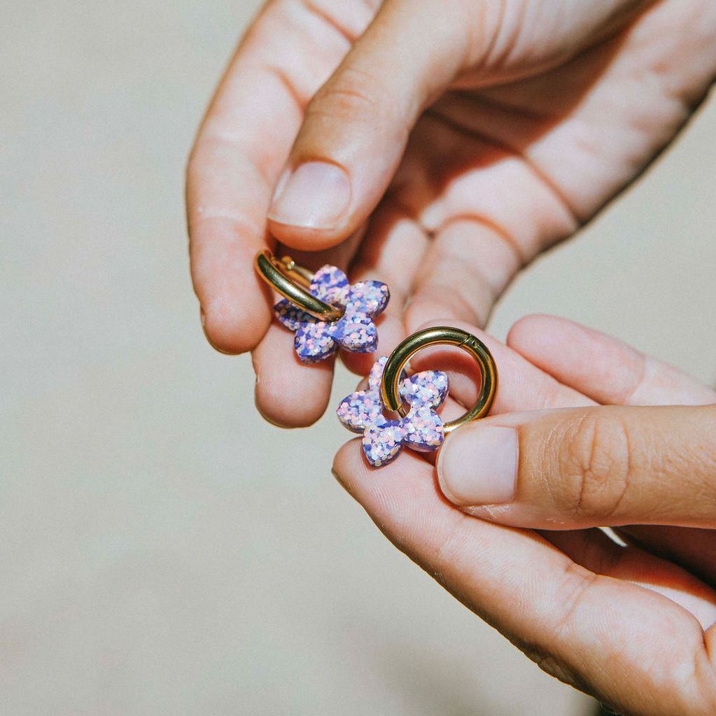 Mauve Orange Tiaré Hoop Earrings