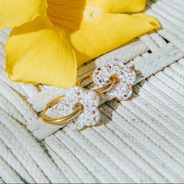 Créoles Fleur Ivoire Champagne