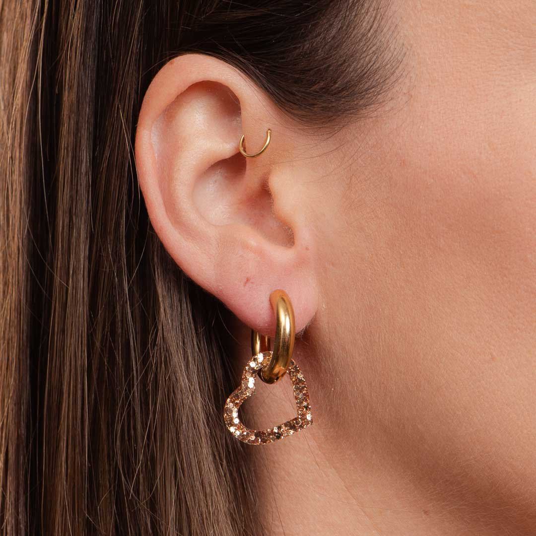 Créoles mini Coeur Champagne-Les Nicolettes