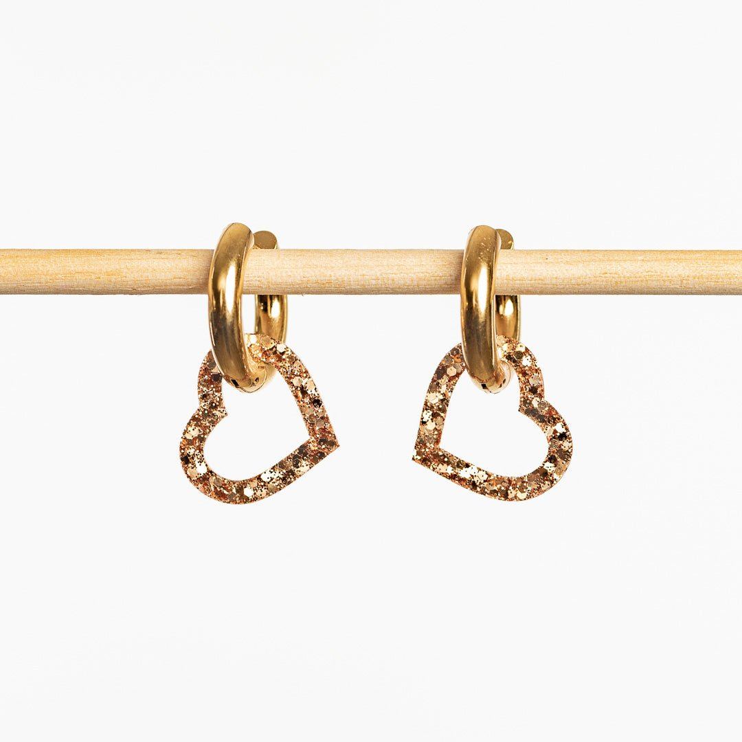 Créoles mini Coeur Champagne-Les Nicolettes