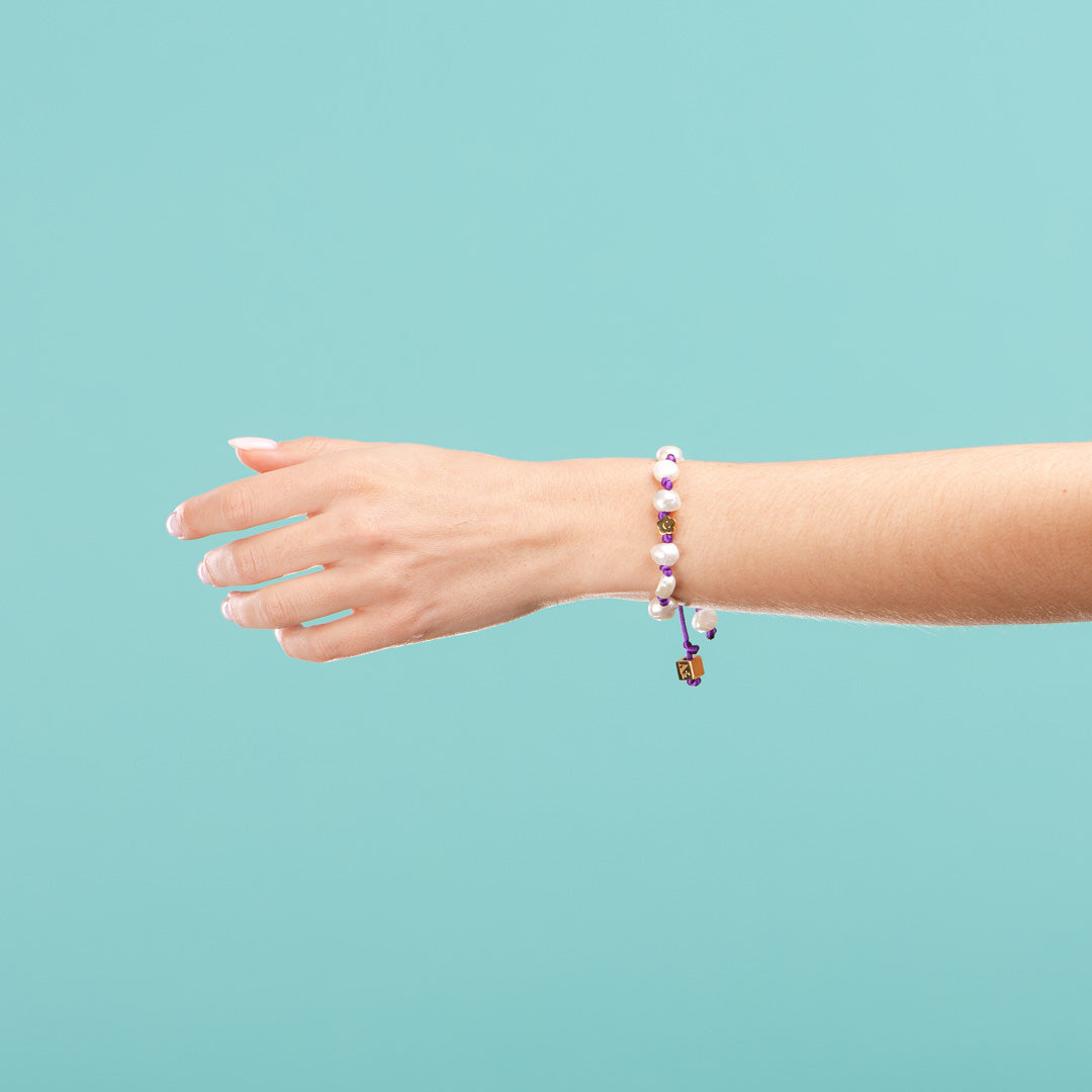 Bracelets Océan Fleur Violet-Les Nicolettes