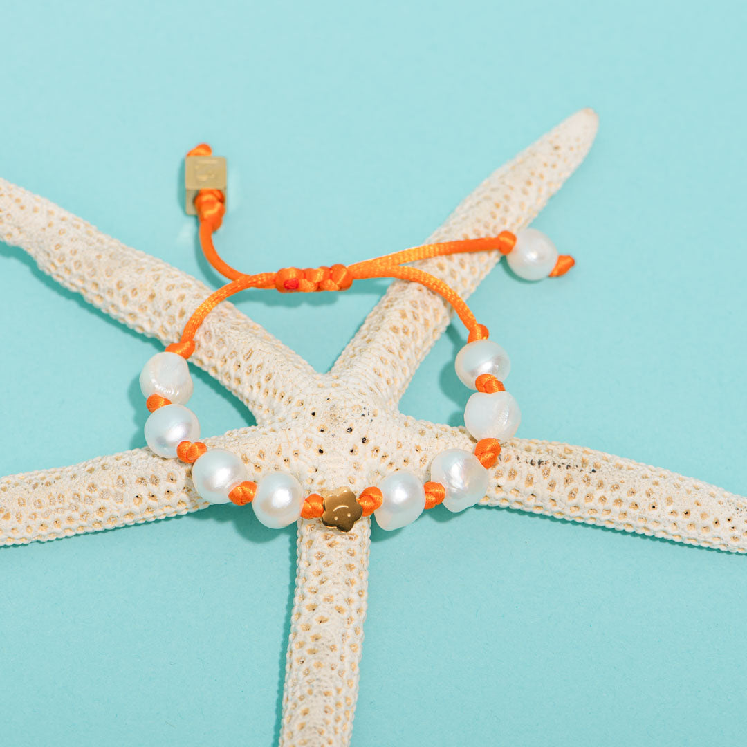 Bracelets Océan Fleur Orange-Les Nicolettes