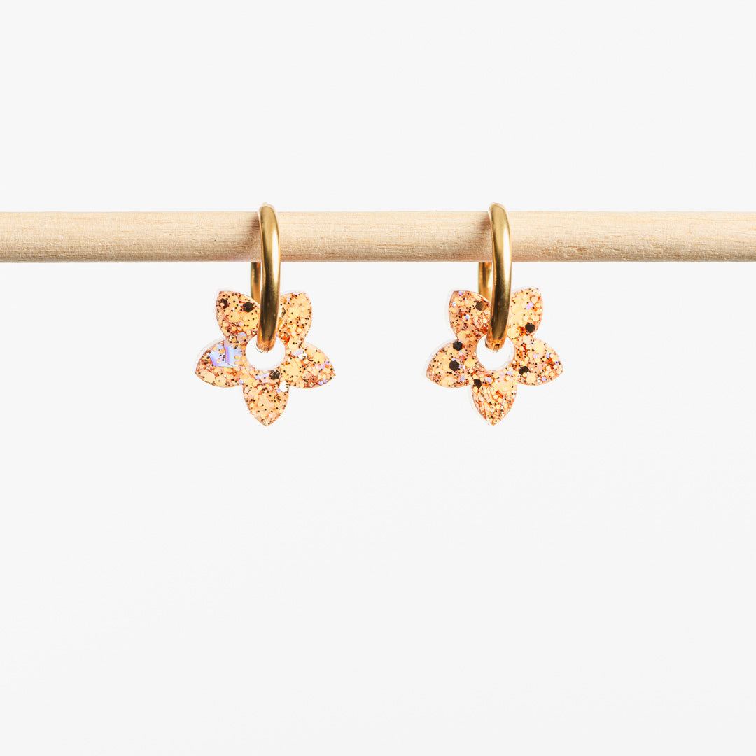 Créoles Mini Tiaré Pêche Champagne