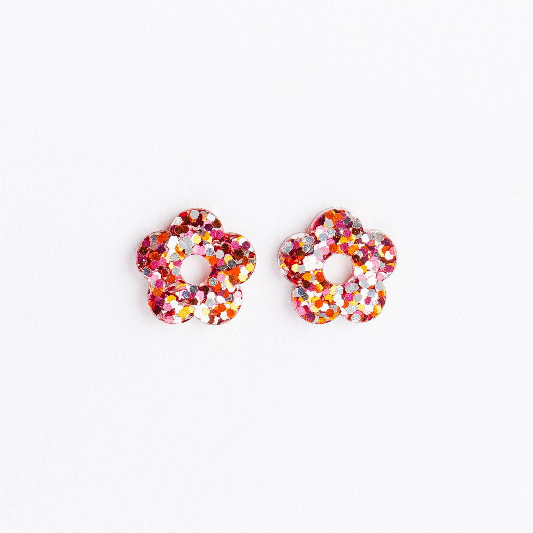 Copper Flower Hoops
