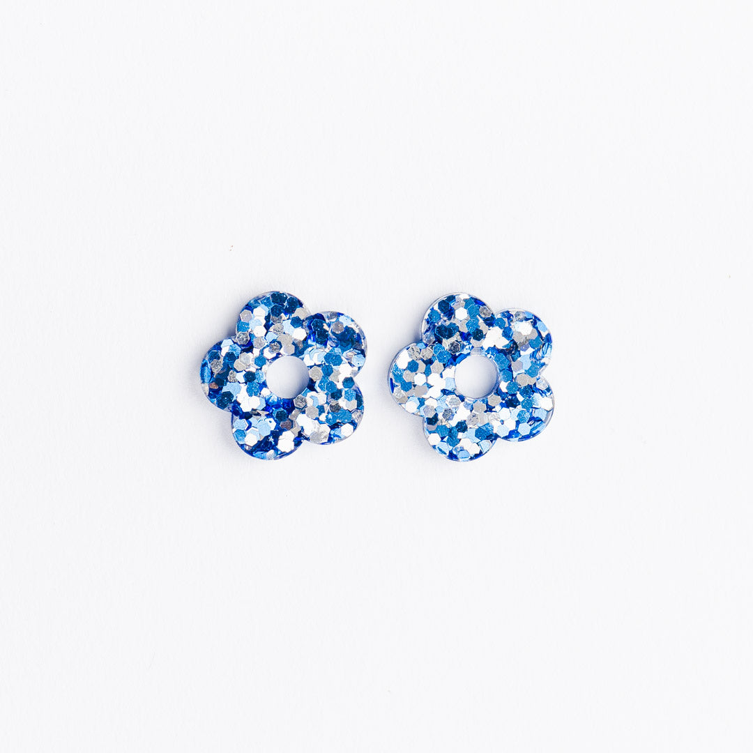 Créoles Fleur Winter Blue