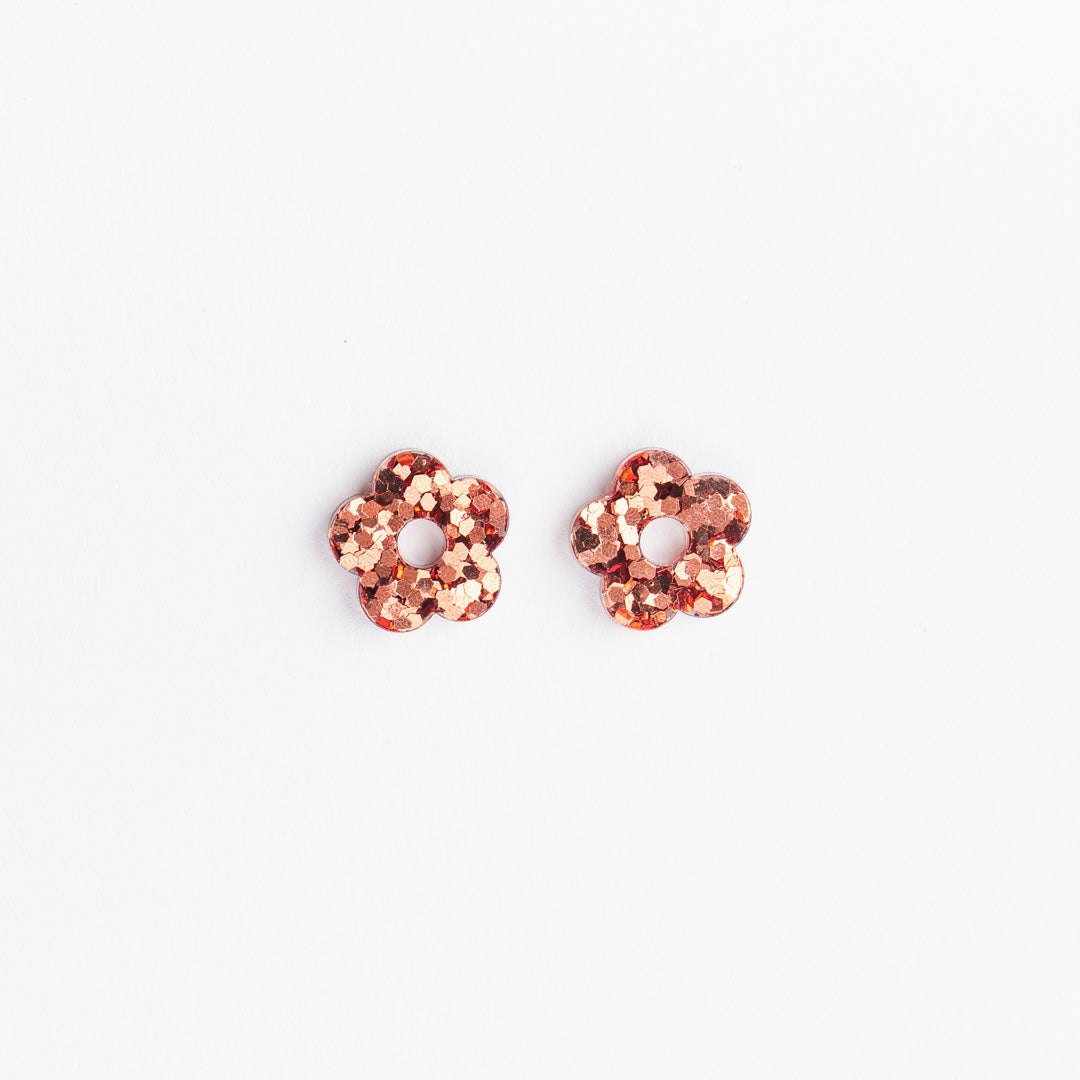 Créoles Mini Fleur Cuivre