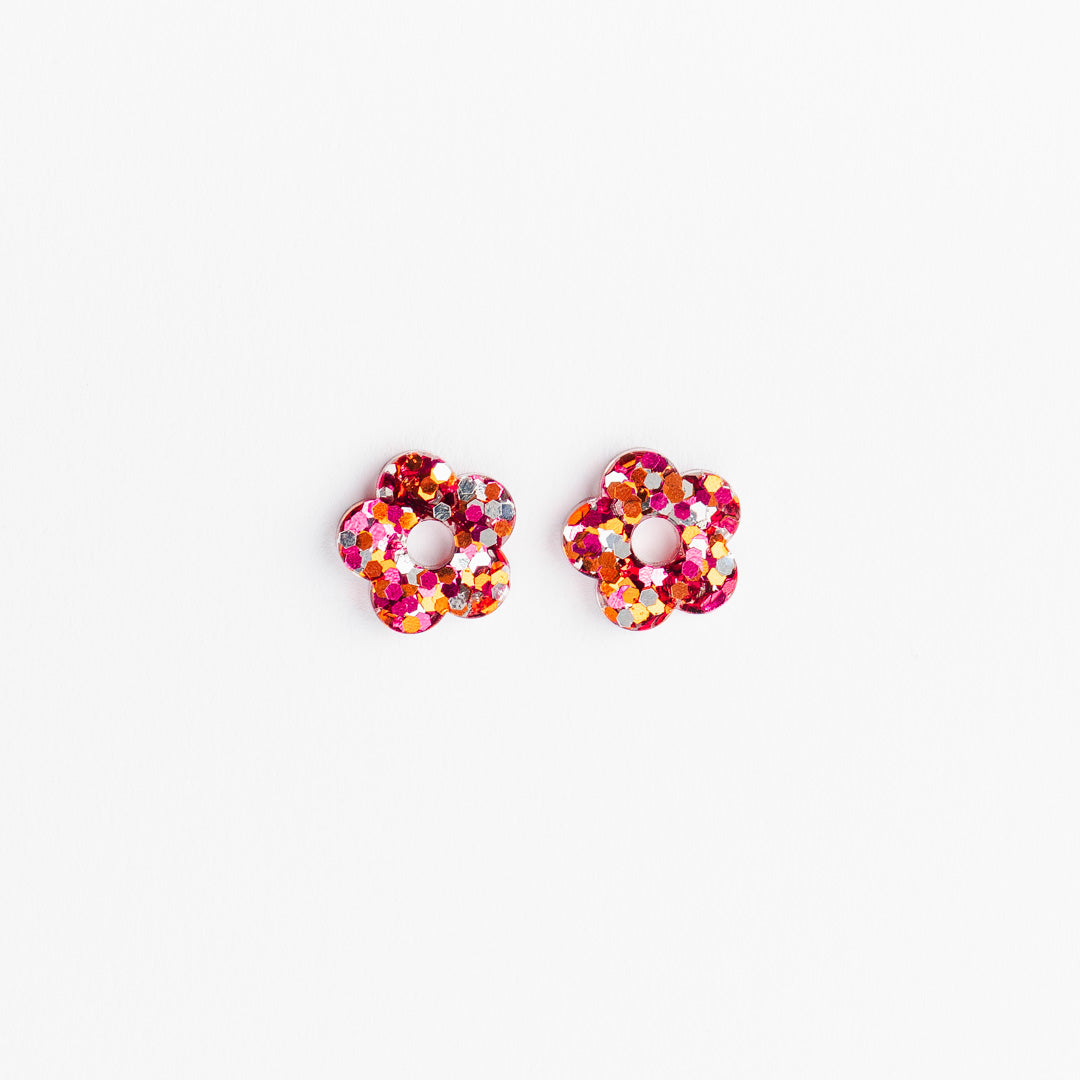 Créoles Mini Fleur Mix Cuivre