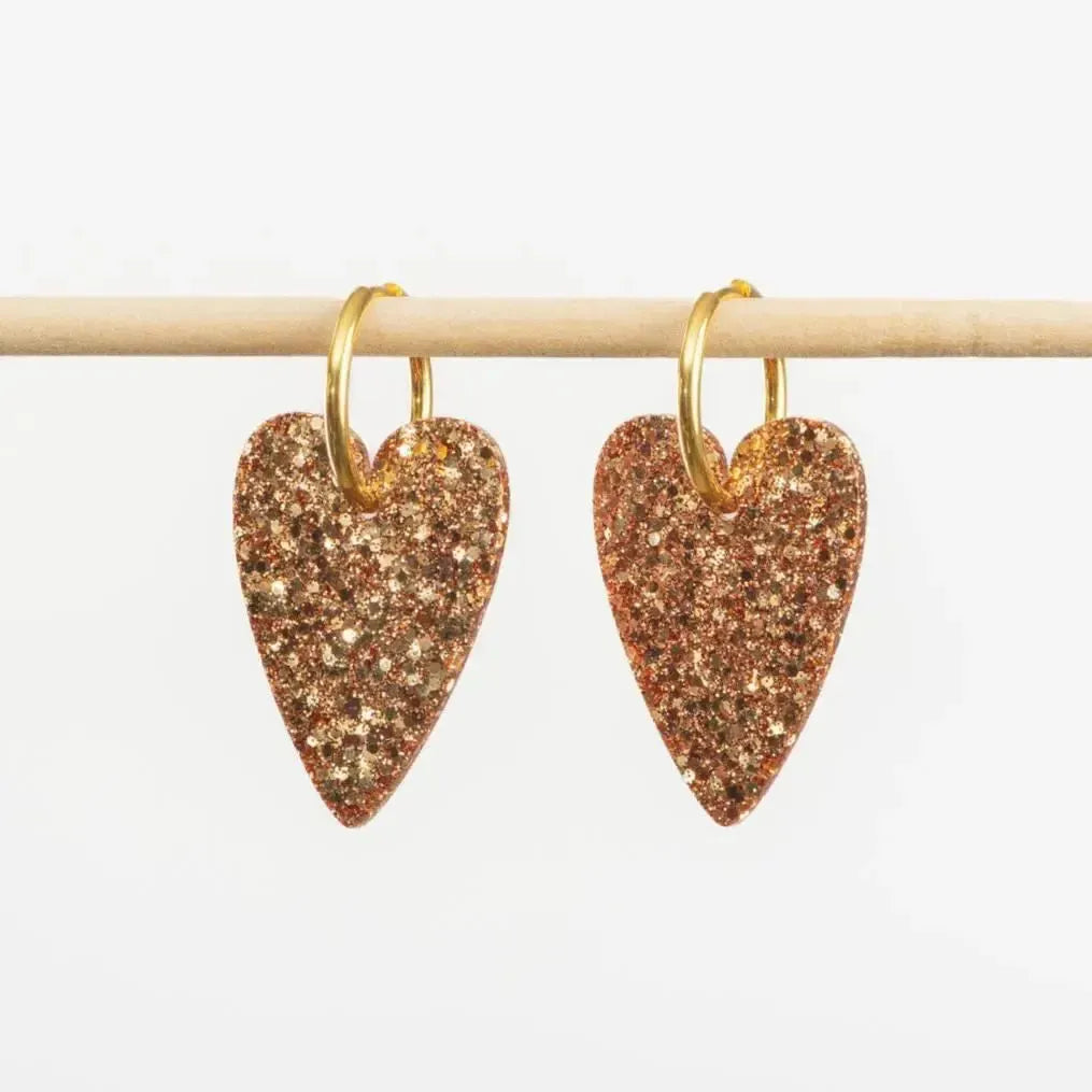 Boucles d'oreilles Cœur Champagne-Les Nicolettes