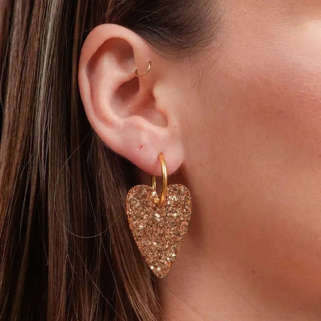Boucles d'oreilles Cœur Champagne-Les Nicolettes