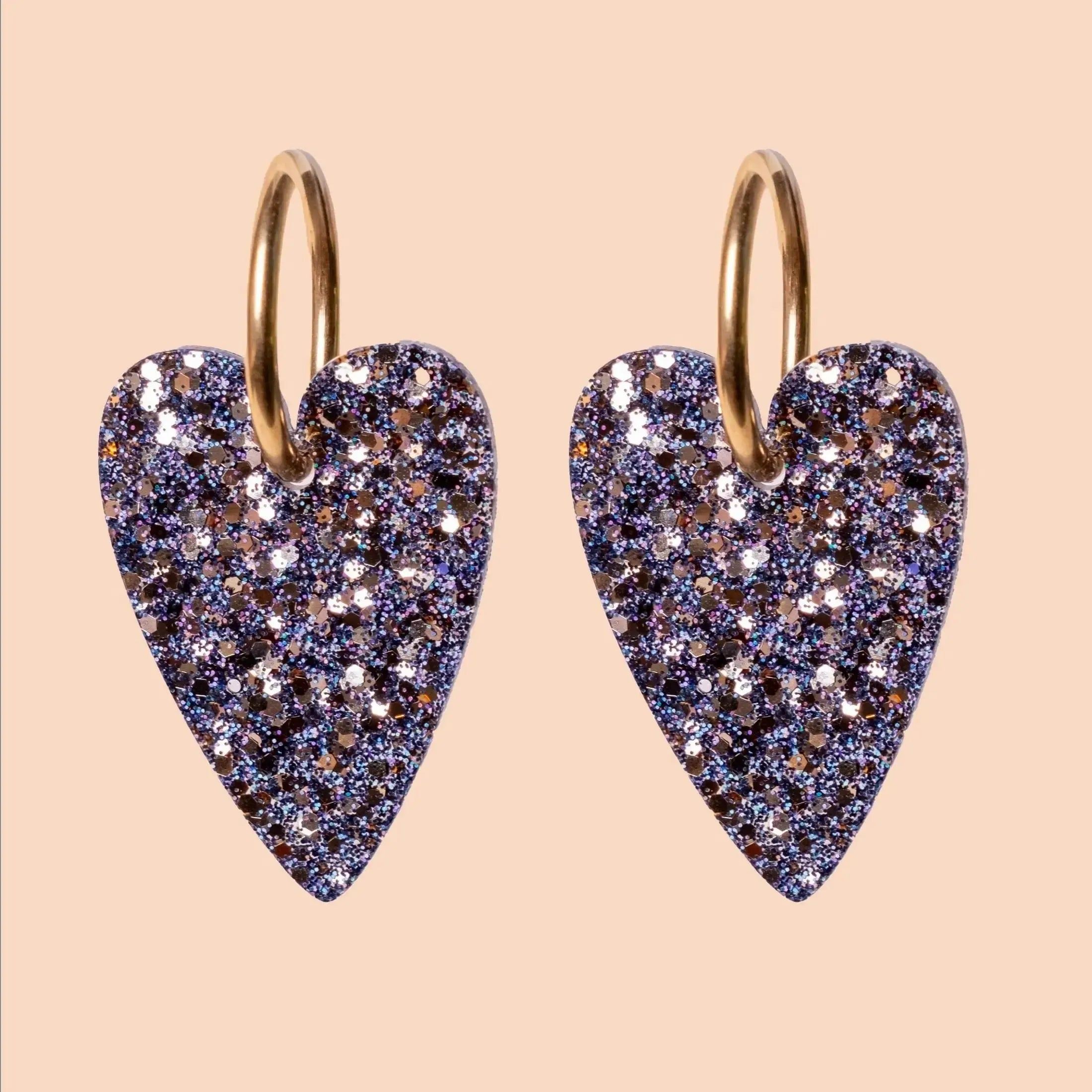 Boucles d'oreilles Cœur Dark Gold-Les Nicolettes
