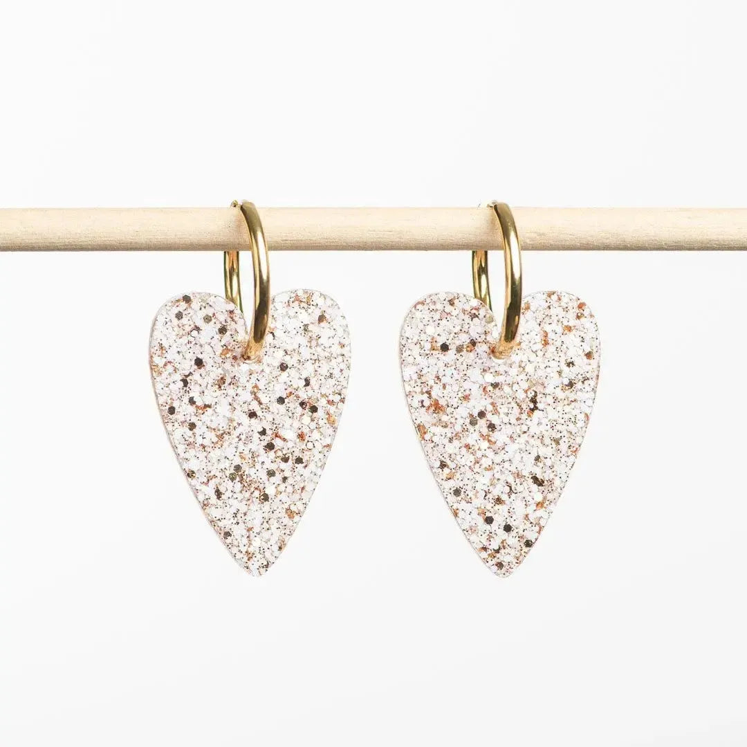Boucles d'oreilles Cœur Ivoire Champagne-Les Nicolettes