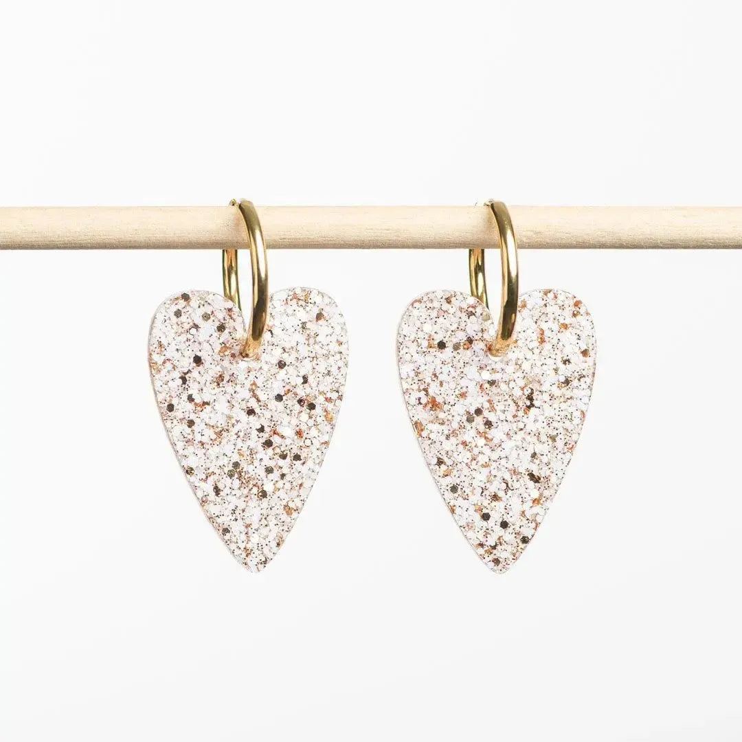 Boucles d'oreilles Cœur Ivoire Champagne-Les Nicolettes