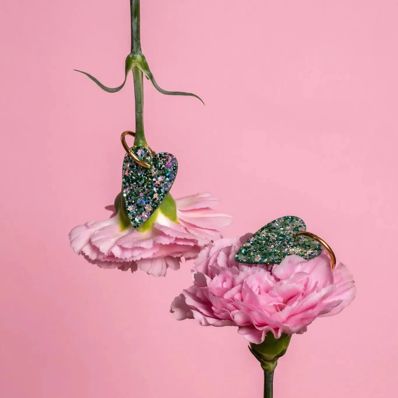 Boucles d'oreilles Cœur Mix Vert 2.0-Les Nicolettes