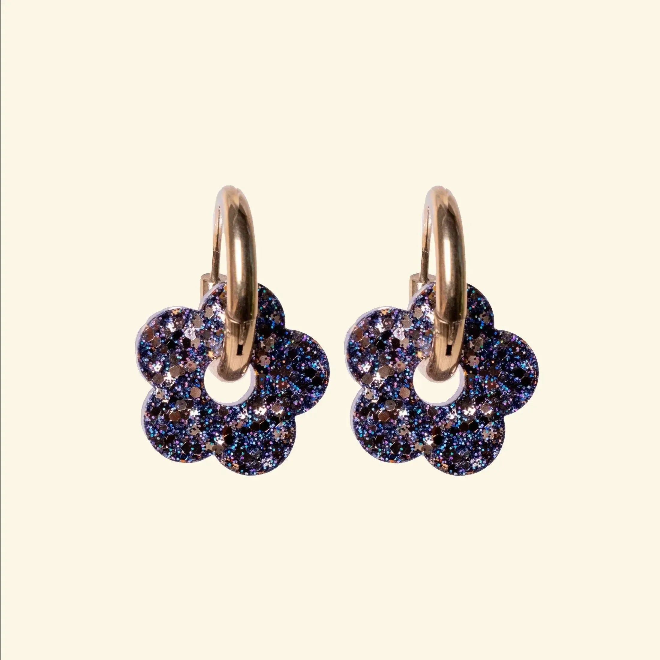 Créoles Fleur Dark Gold-Les Nicolettes