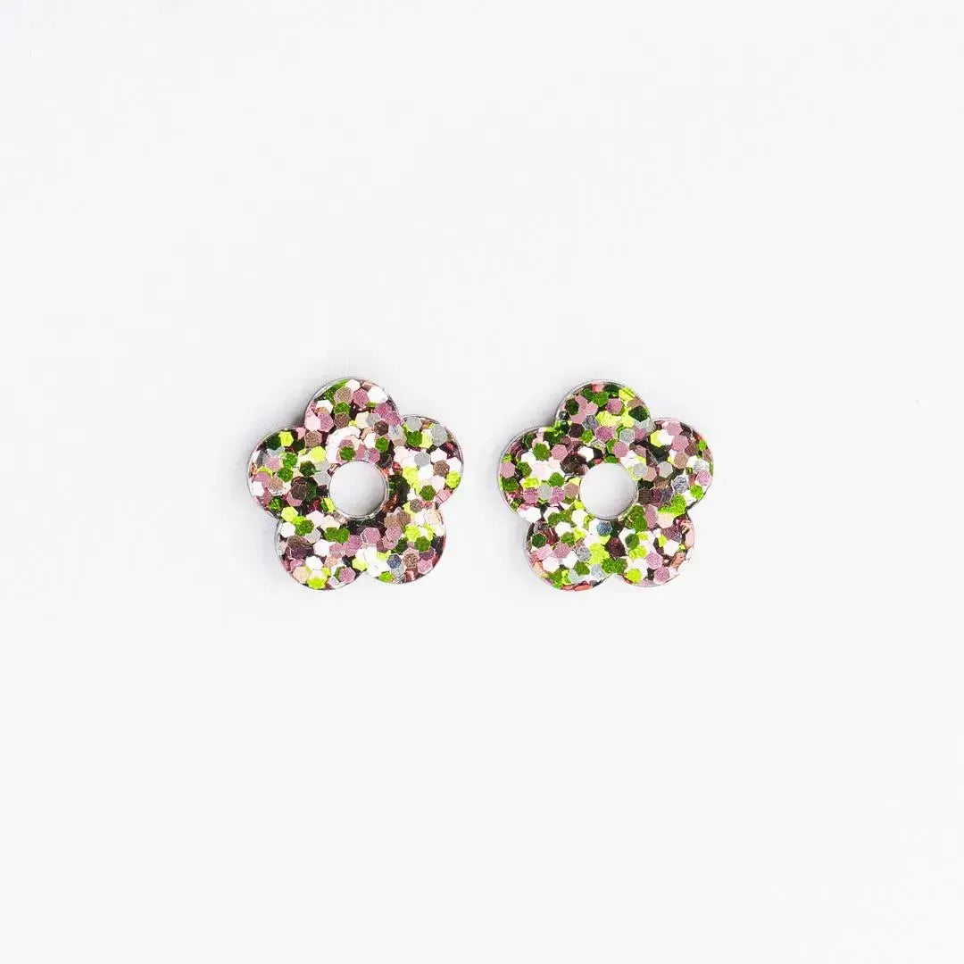 Créoles Fleur Mix Cuivre Olive-Les Nicolettes