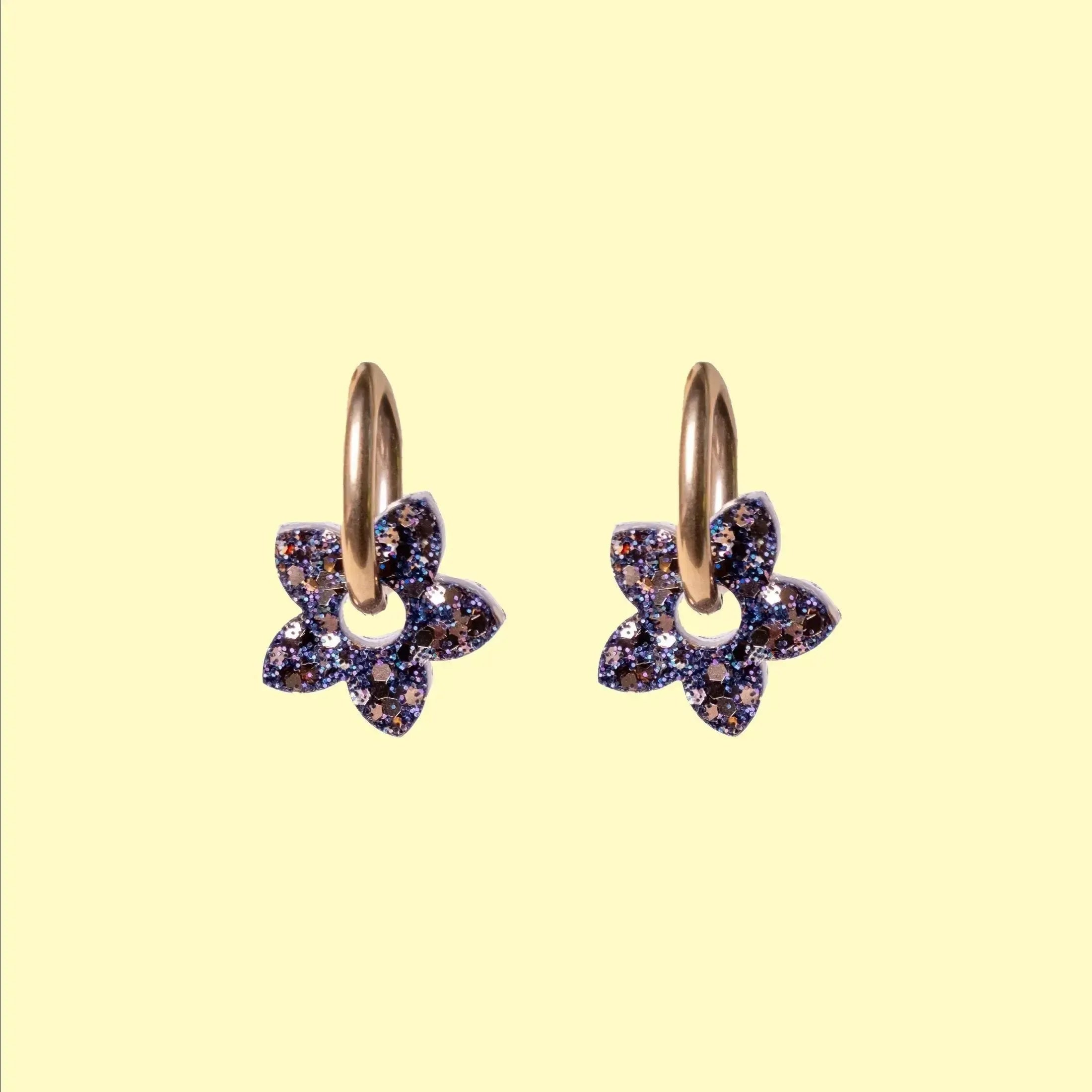 Créoles Mini Tiaré Dark Gold-Les Nicolettes