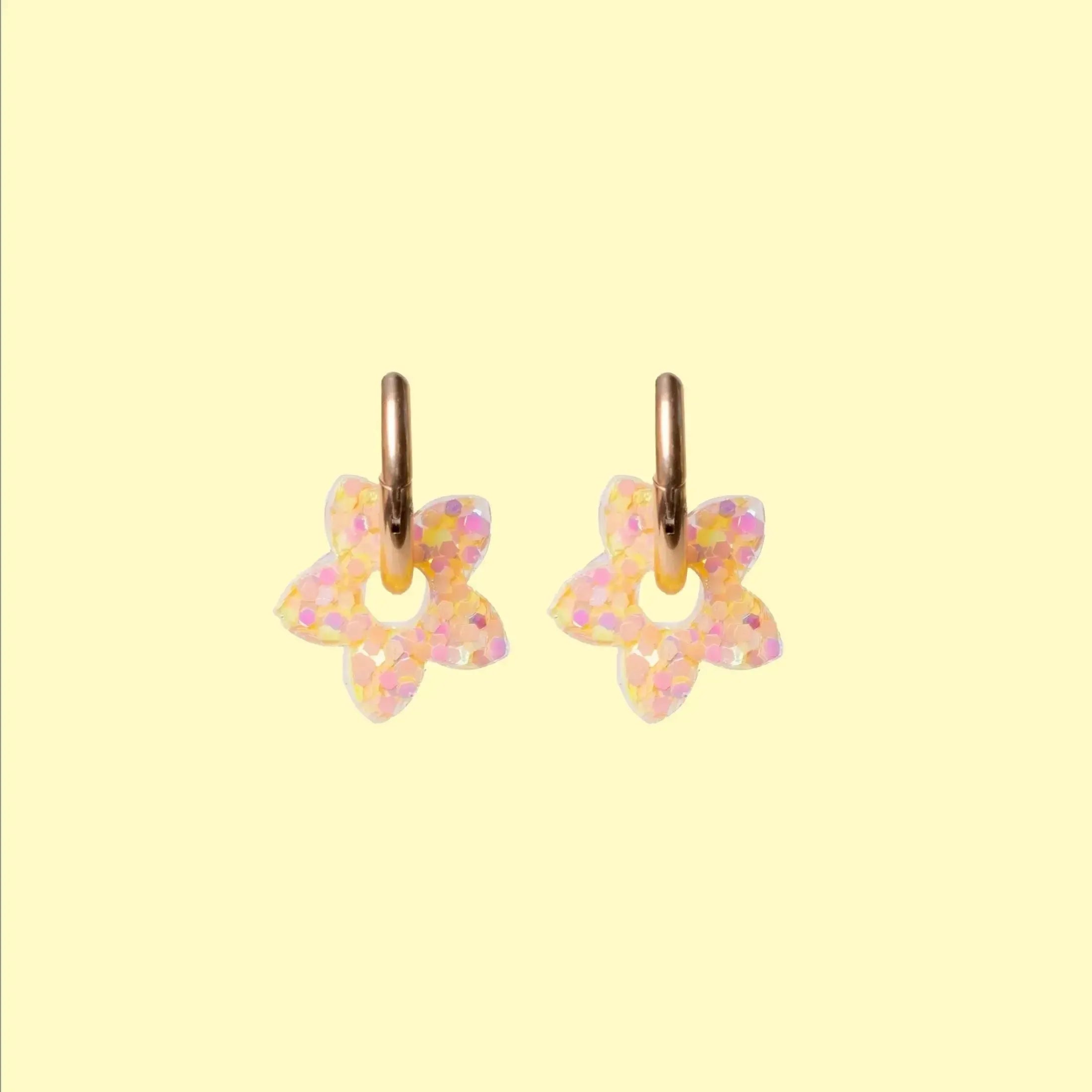 Créoles Mini Tiaré Orange Jaune-Les Nicolettes