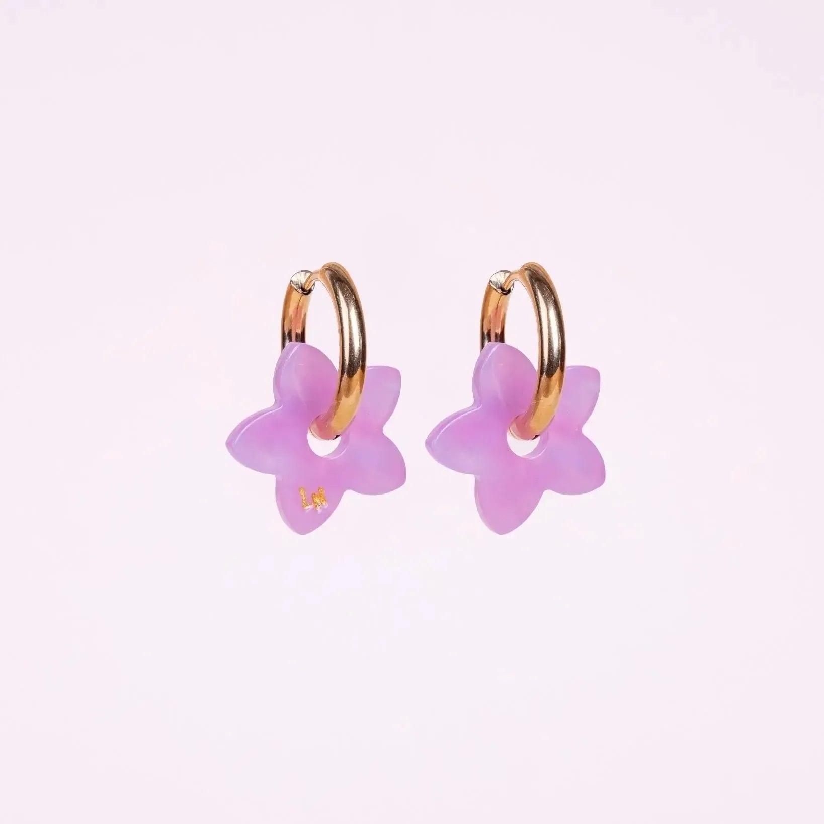 Créoles Tiaré Acétate Dégradé Rose Lilas-Les Nicolettes