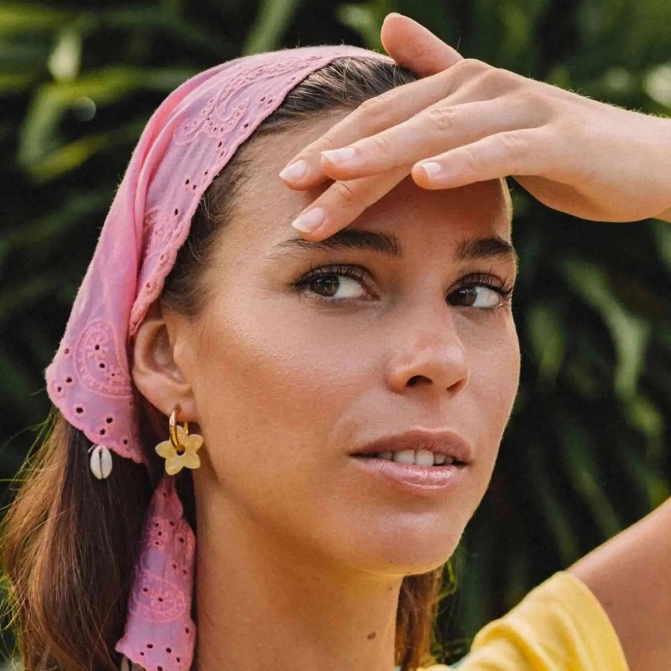 Créoles Tiaré Acétate Jaune-Les Nicolettes