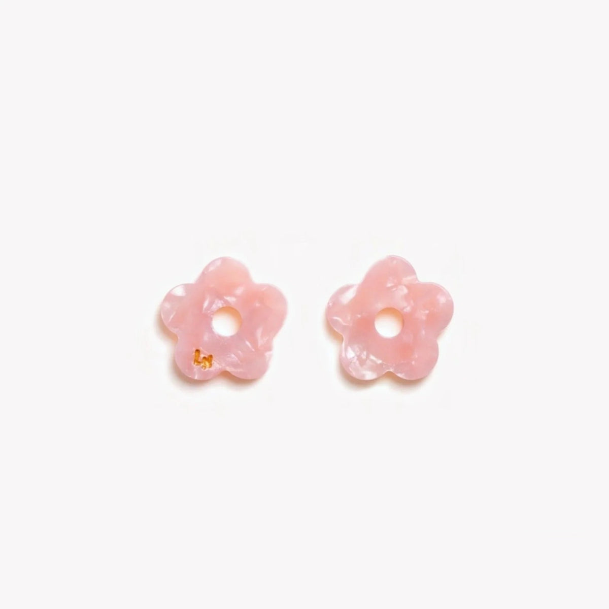 Paire de charms Mini Fleur Acétate coloris Rose Poudré (n°10) – Les Nicolettes