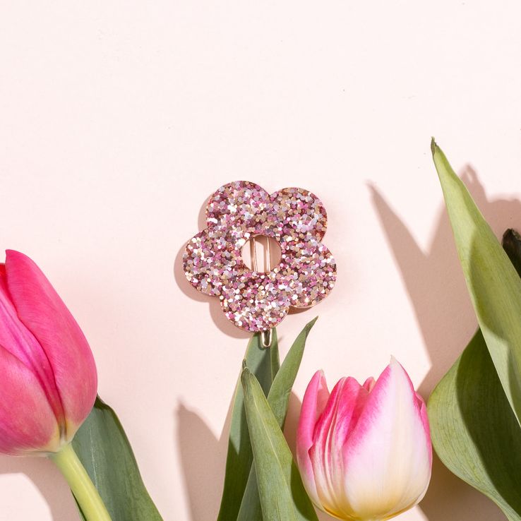 Barrette ronde Fleur Mix Classique