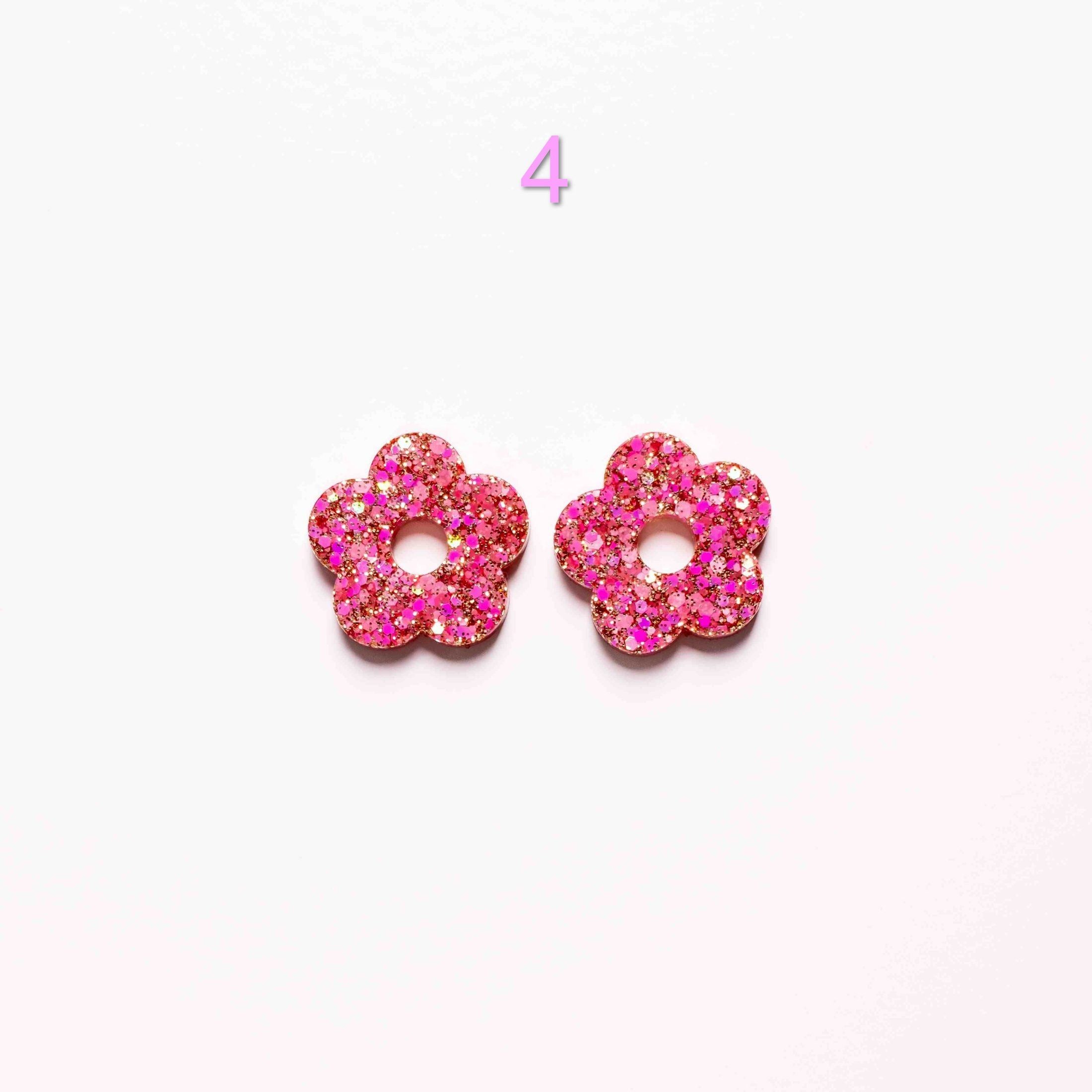 Charms 4 | Mix Rose Rouge fait main en résine époxy pour boucles d’oreilles