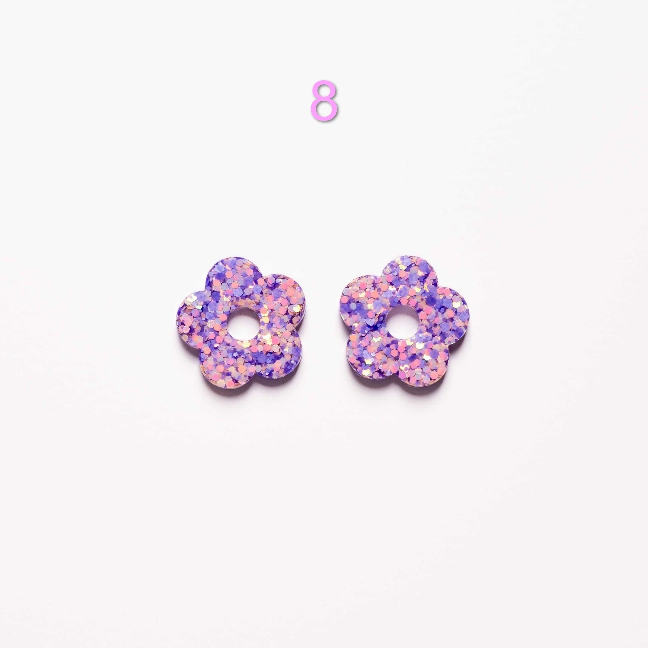 Charms 8 | Mauve Orange fait main en résine époxy pour boucles d’oreilles