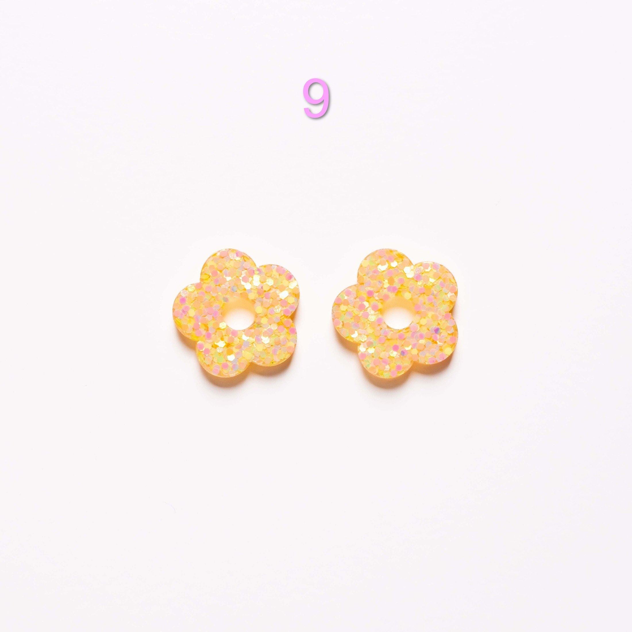 Charms 9 | Orange Jaune fait main en résine époxy pour boucles d’oreilles