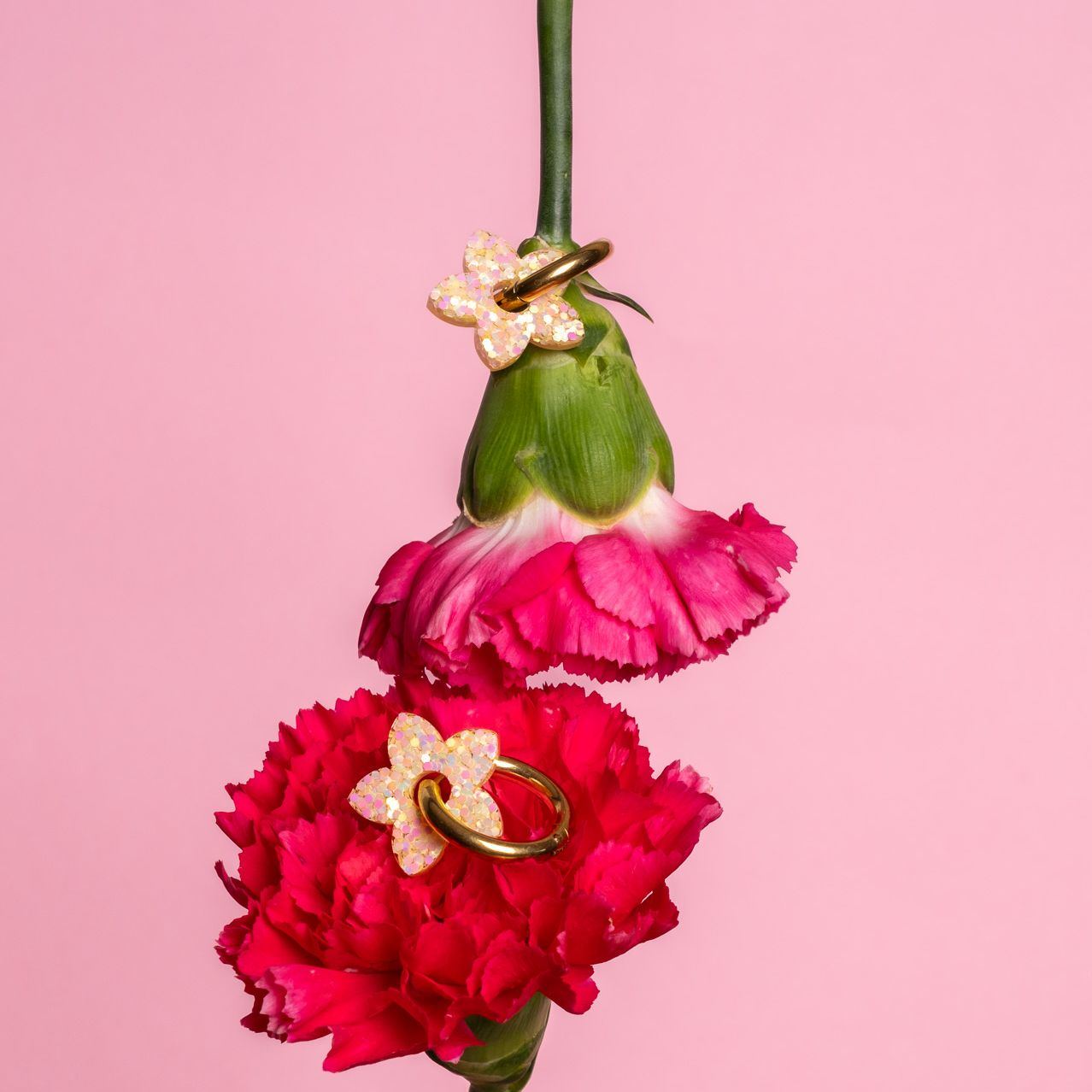 Créoles Tiaré Orange Jaune faites main en résine époxy, avec anneaux en acier chirurgical hypoallergénique