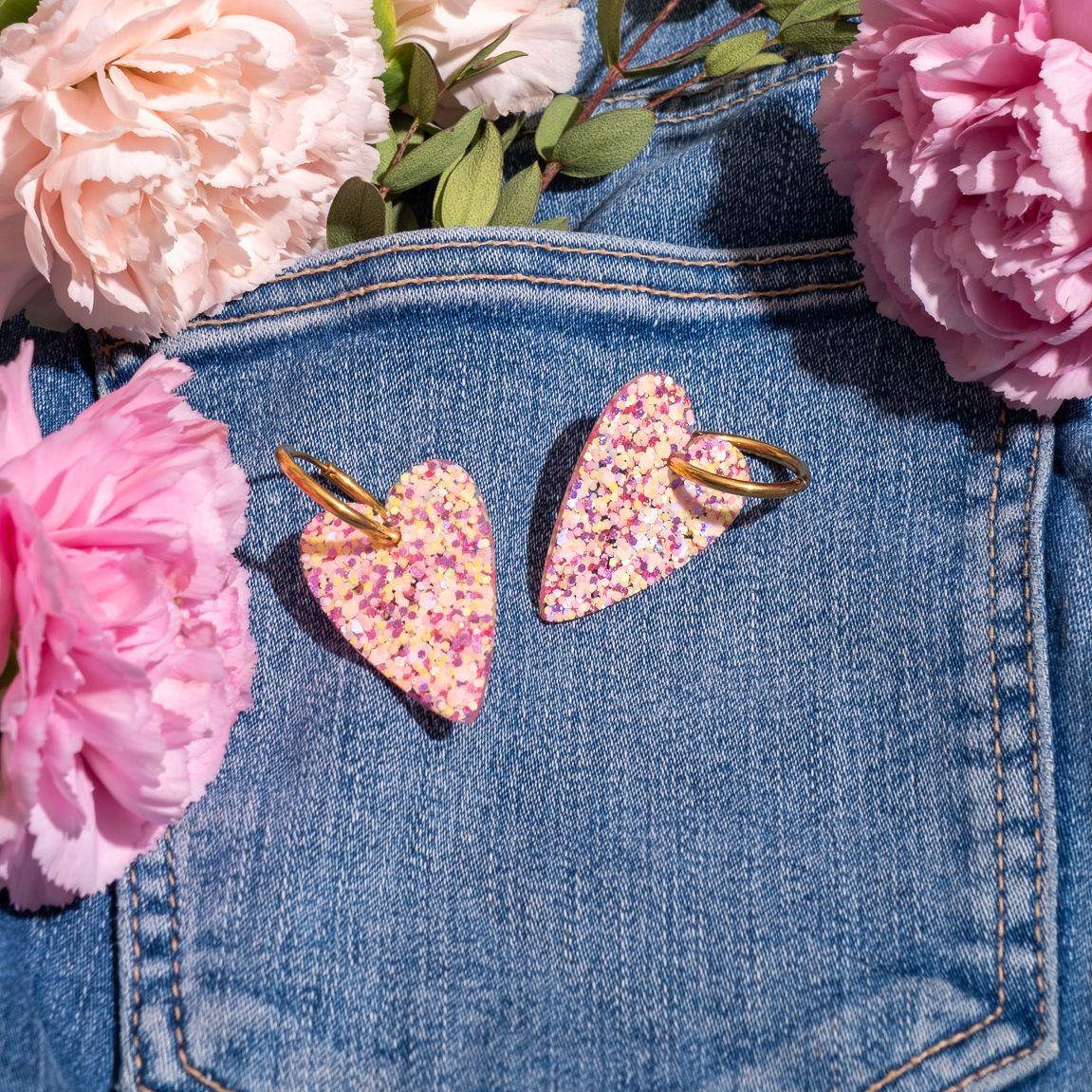 Summer Sunset Heart Earrings