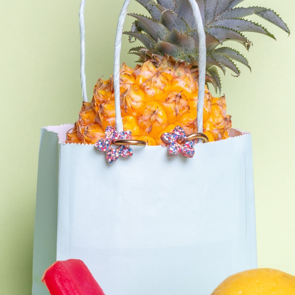 Tiaré Hoop Earrings Orange Blue Parma