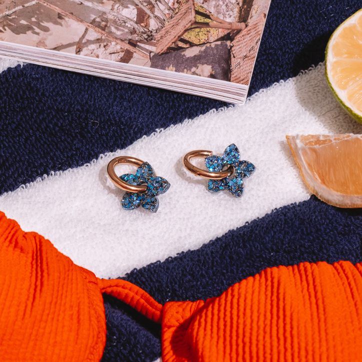 Tiaré Hoop Earrings Blue Mix