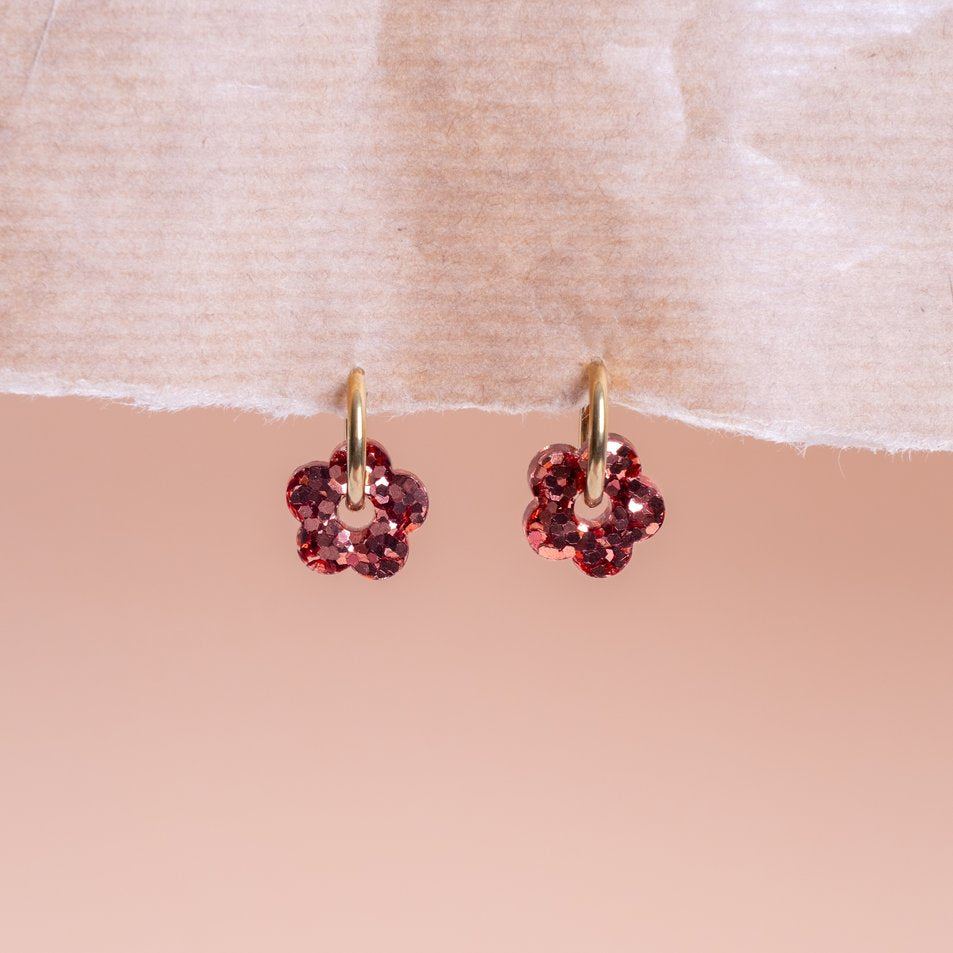 Créoles Mini Fleur Cuivre