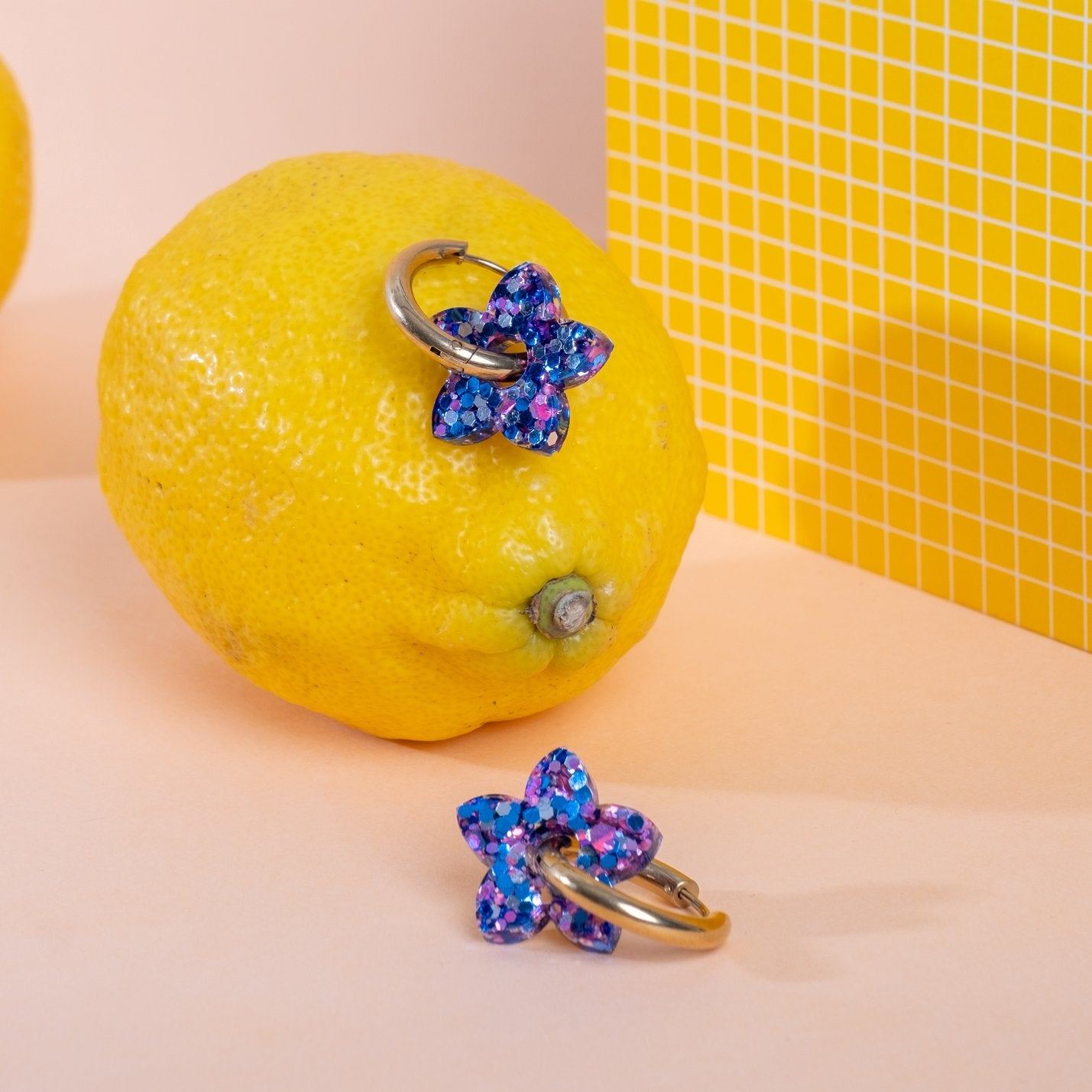 Créoles Tiaré Mix Bleu Rose