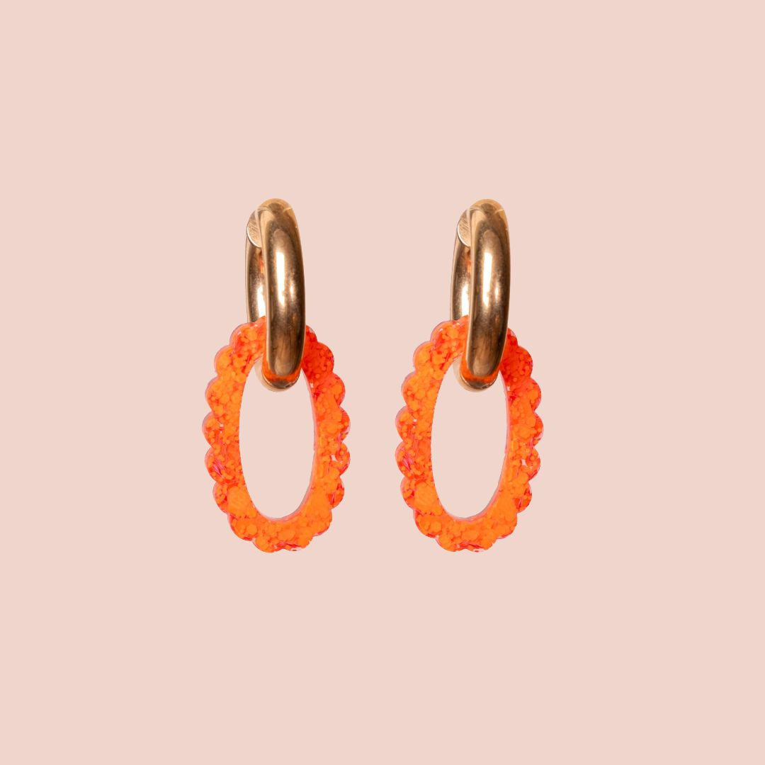 Créoles Ovale Sorbet Orange