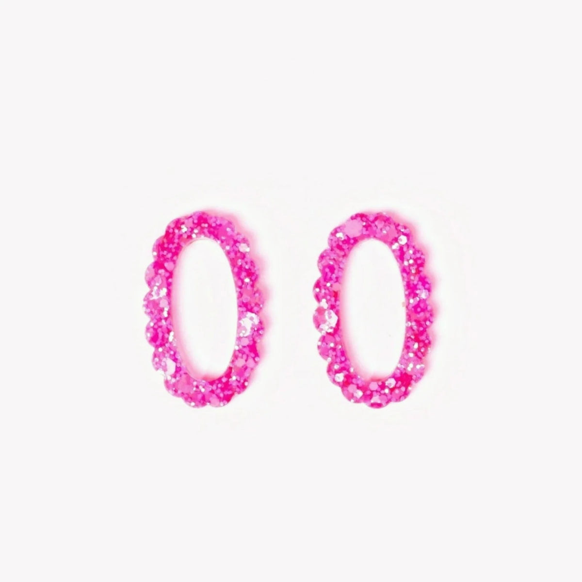 Pair of Oval charms in Sorbet Neon Pink (no. 18) – Les Nicolettes