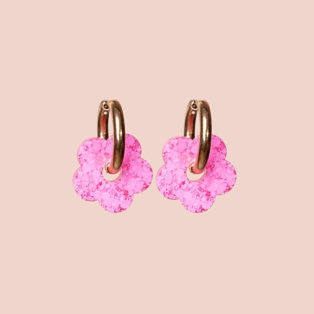 Créoles Fleur Sorbet Rose