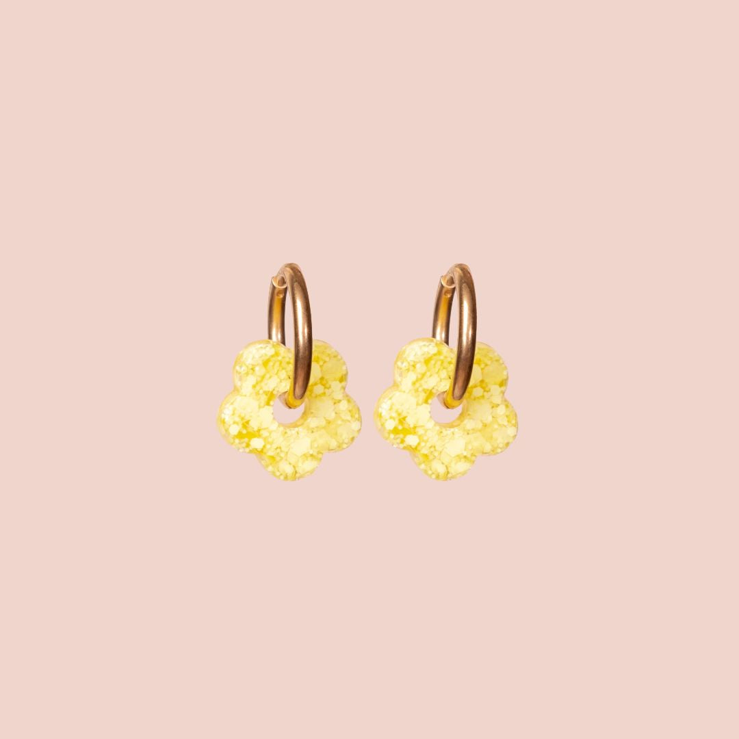 Aros Mini Flor Sorbete Limón