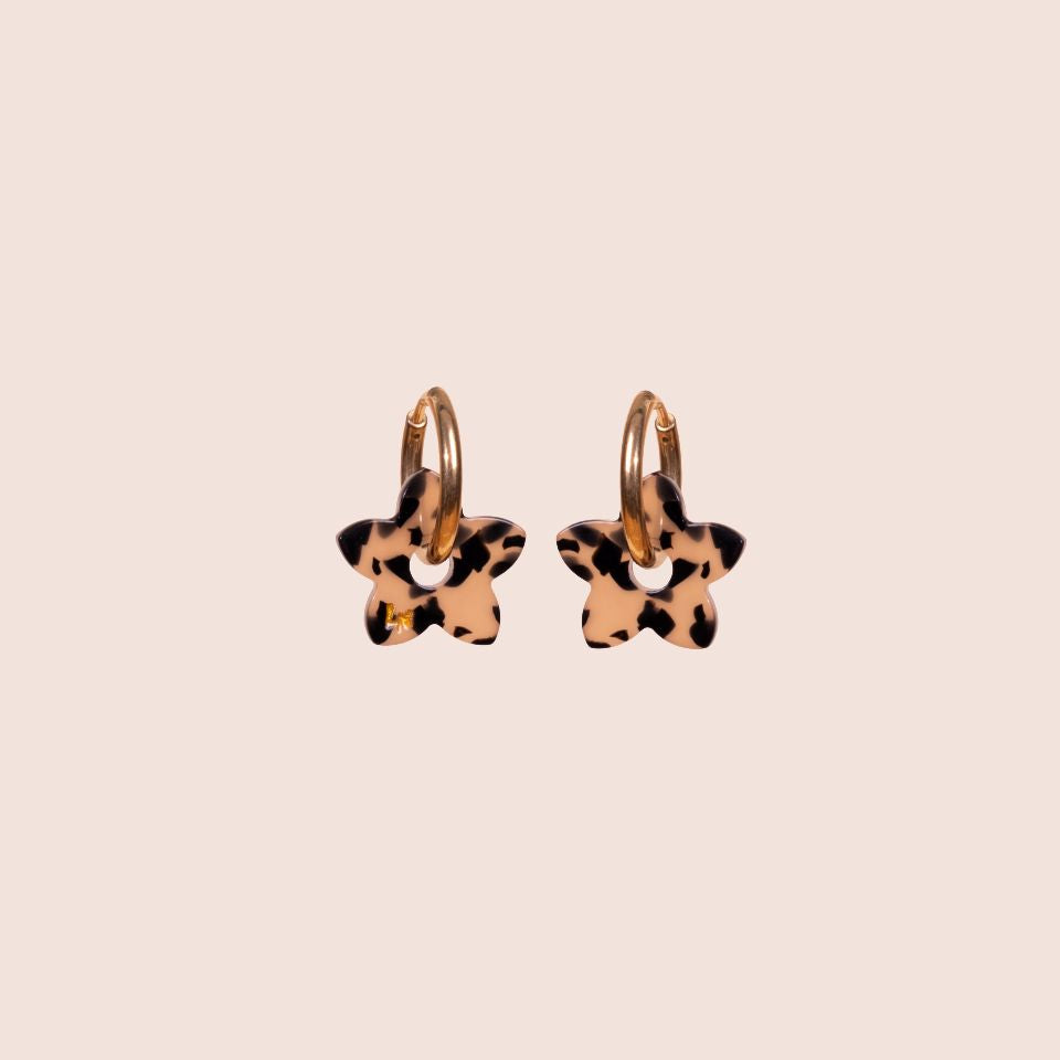 Mini Tiaré Leopard Acetate Hoop Earrings