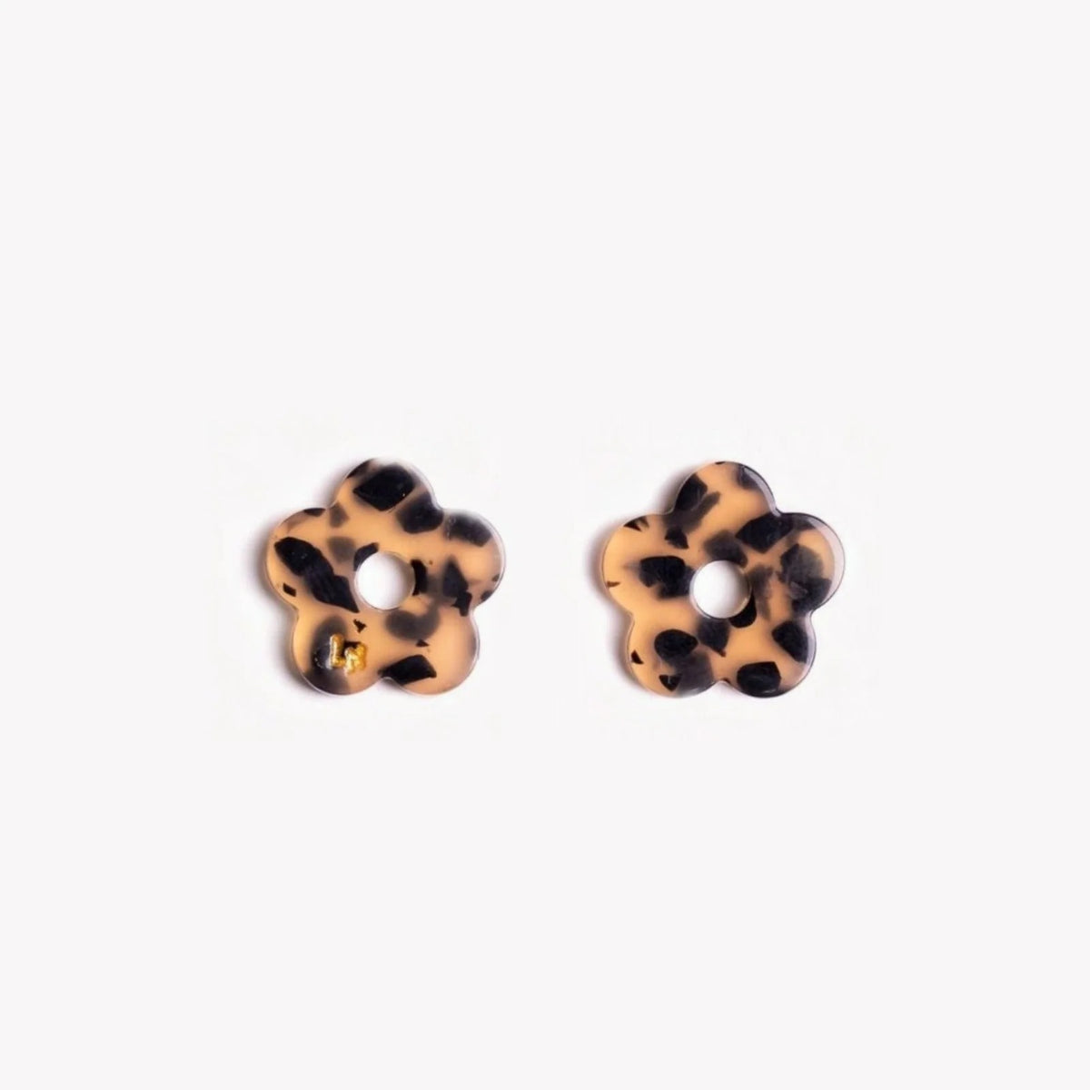 Paire de charms Mini Fleur Acétate coloris Léopard (n°1) – Les Nicolettes