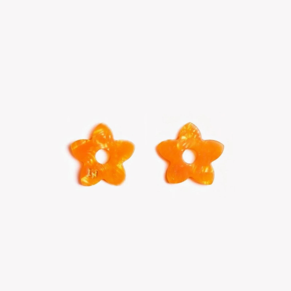 Pair of Mini Acetate Tiaré charms in Orange (no. 9) – Les Nicolettes