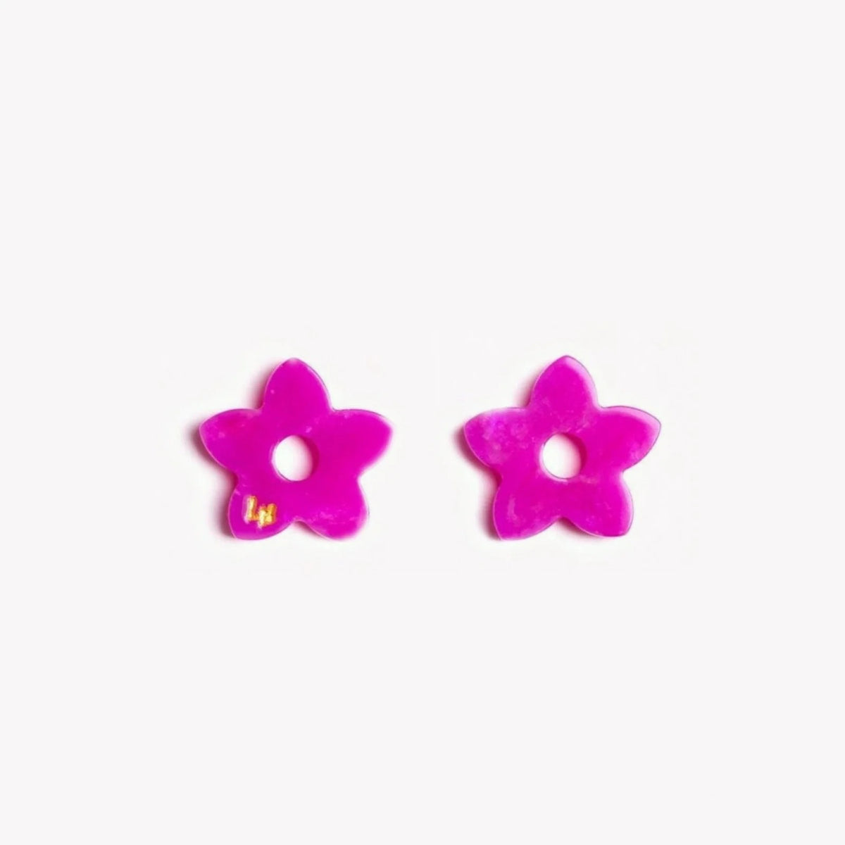 Pair of Mini Acetate Tiaré charms in Fuchsia (no. 8) – Les Nicolettes
