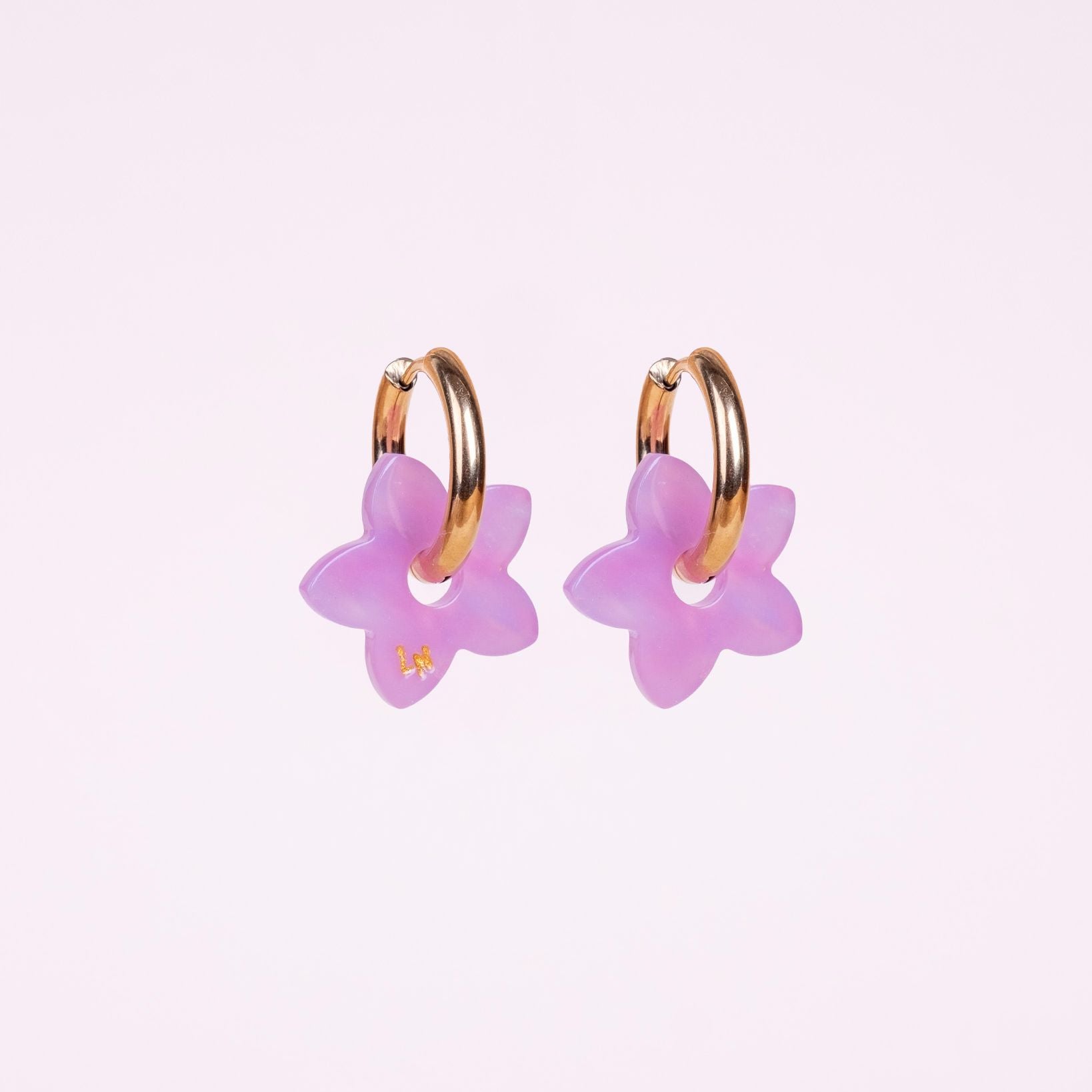 Créoles Tiaré Acétate Dégradé Rose Lilas