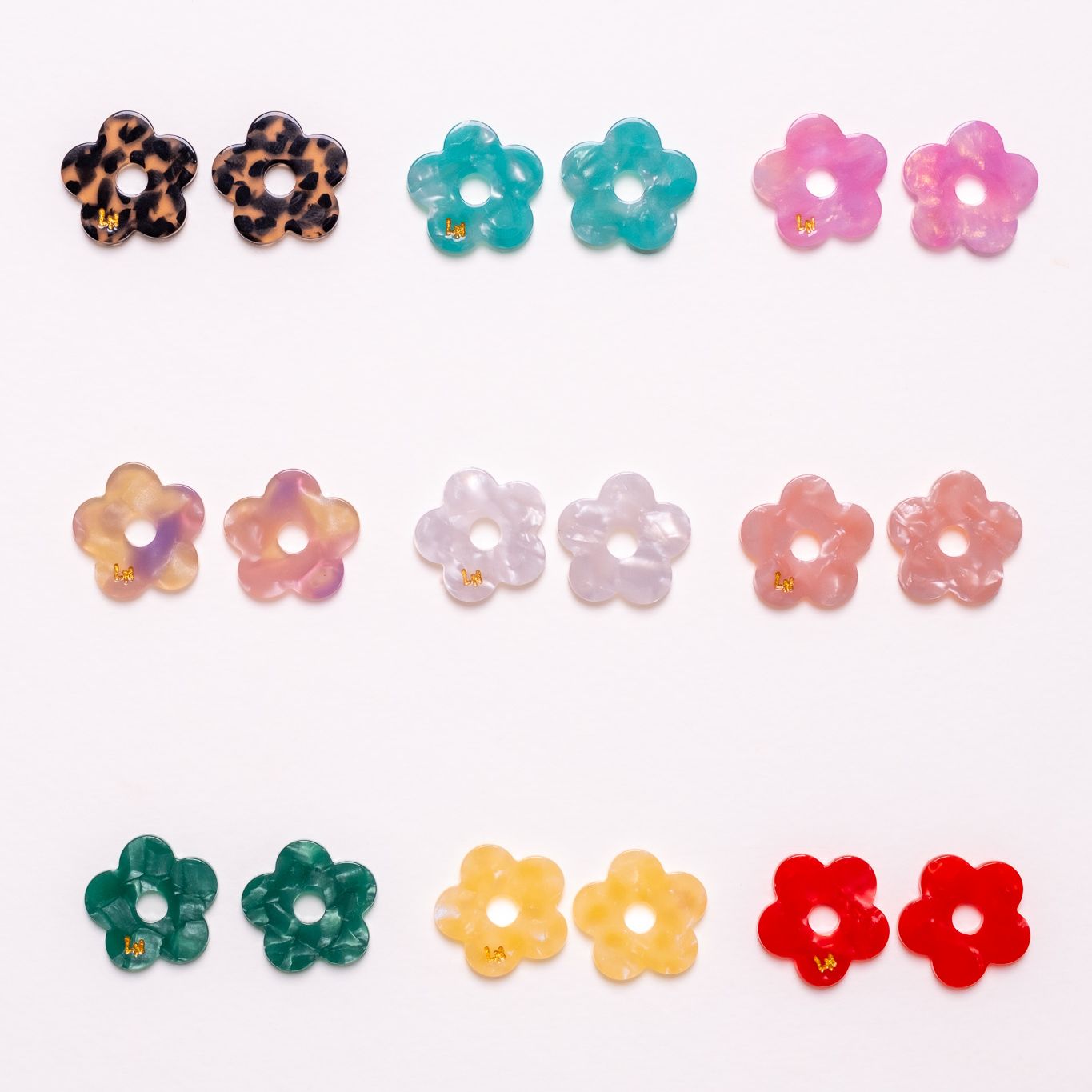 Charms Fleur Acétate | Choisissez votre paire parmi 9 créations