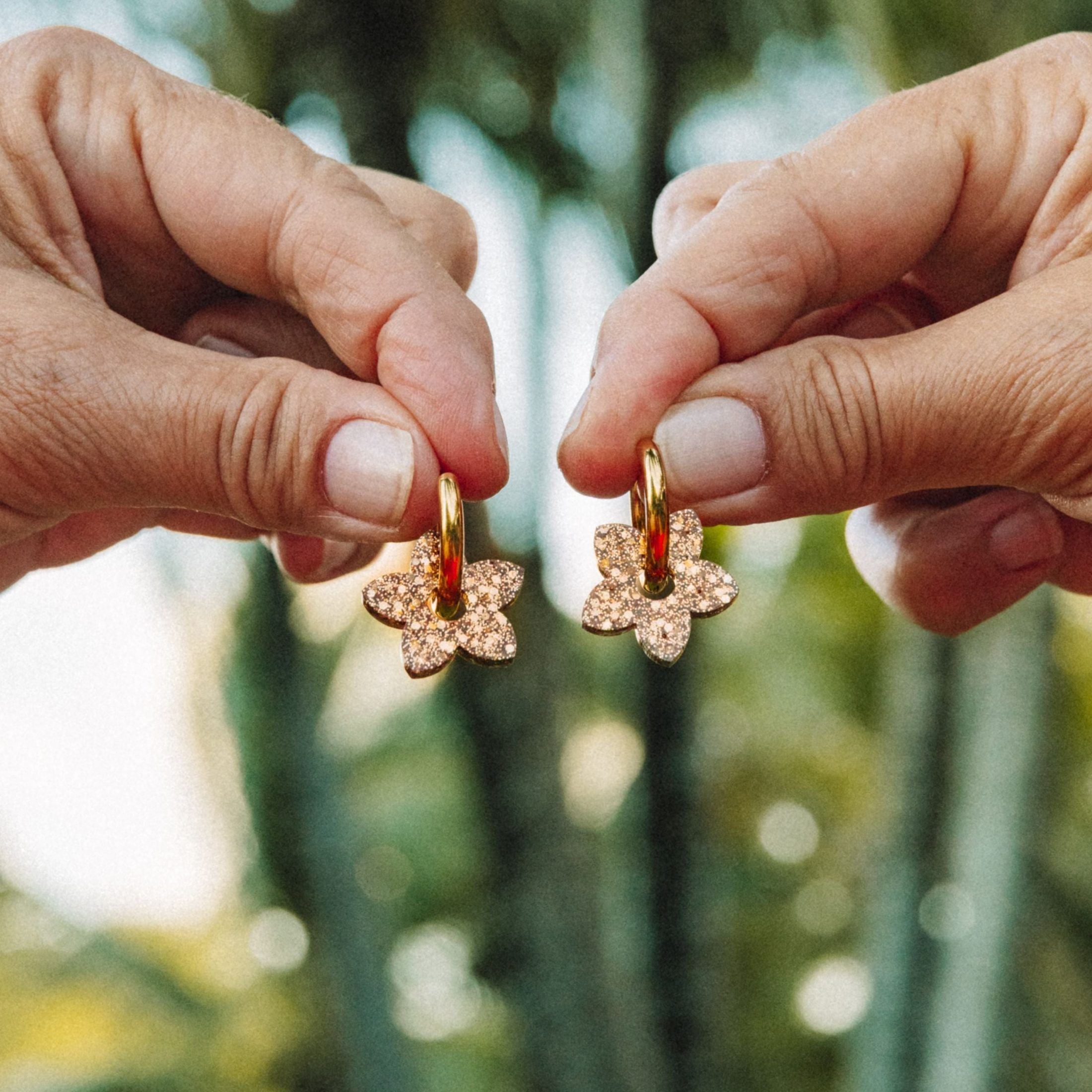 Pendientes de aro Tiaré Champagne