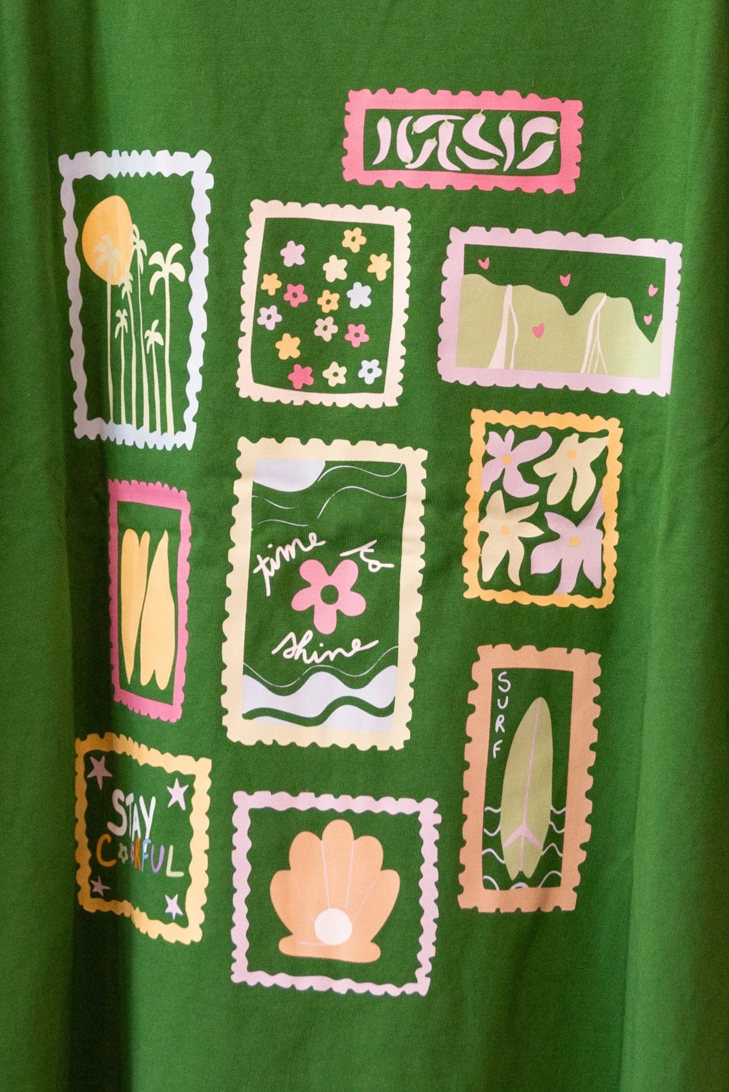 Tee-Shirt Vert - Timbres