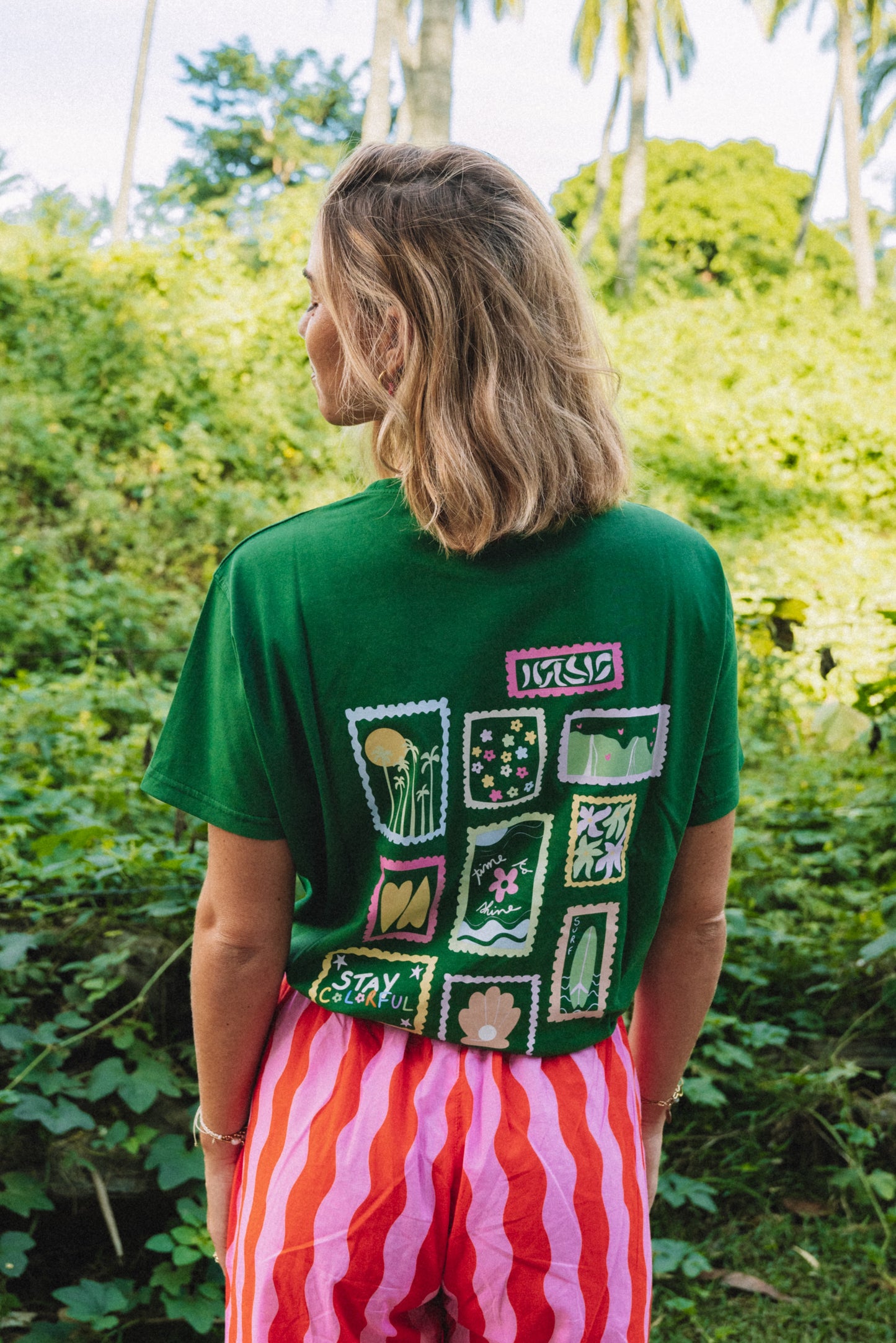 Tee-Shirt Vert - Timbres