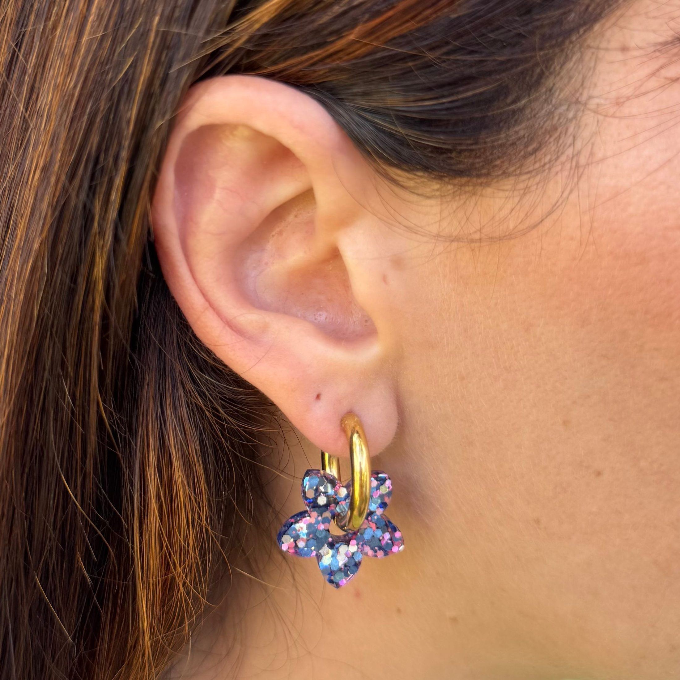 Créoles Tiaré Mix Bleu Rose