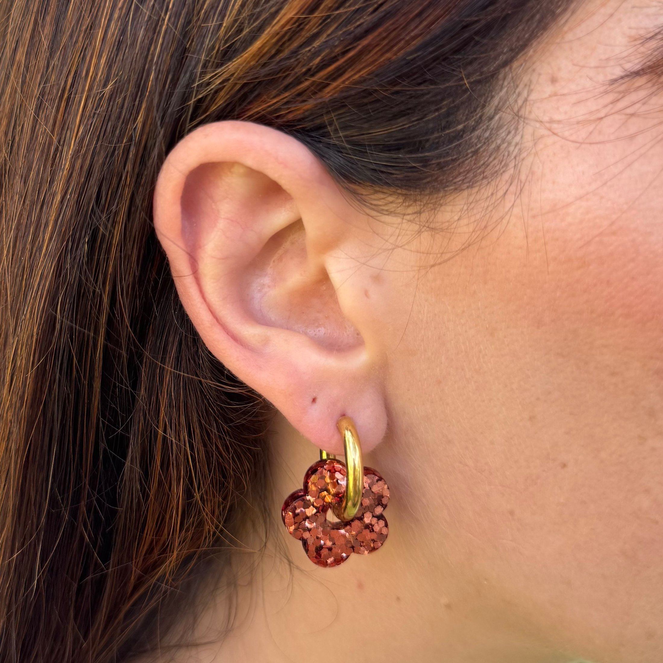 Créoles Fleur Cuivre