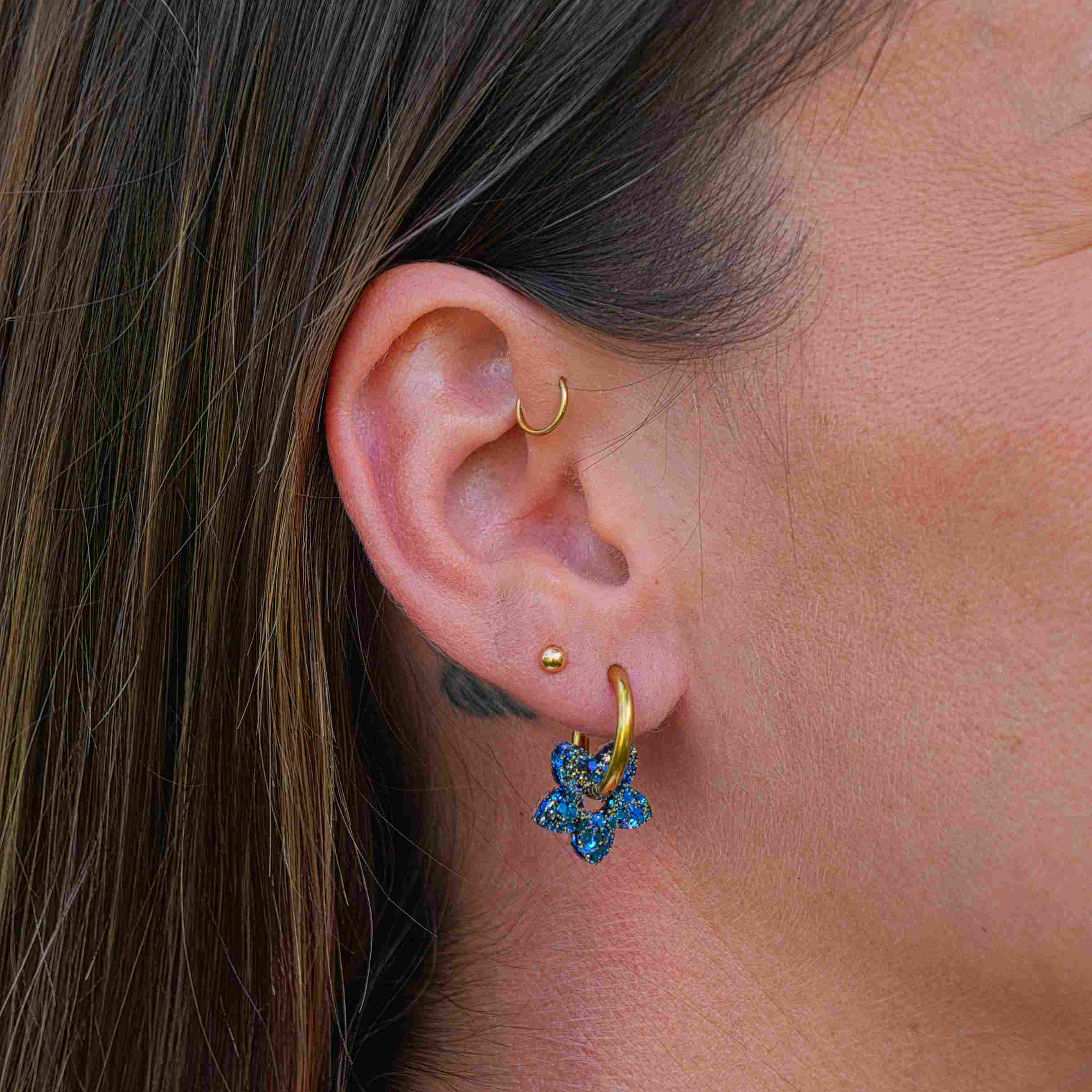 Mini Hoop Earrings Tiaré Blue Mix